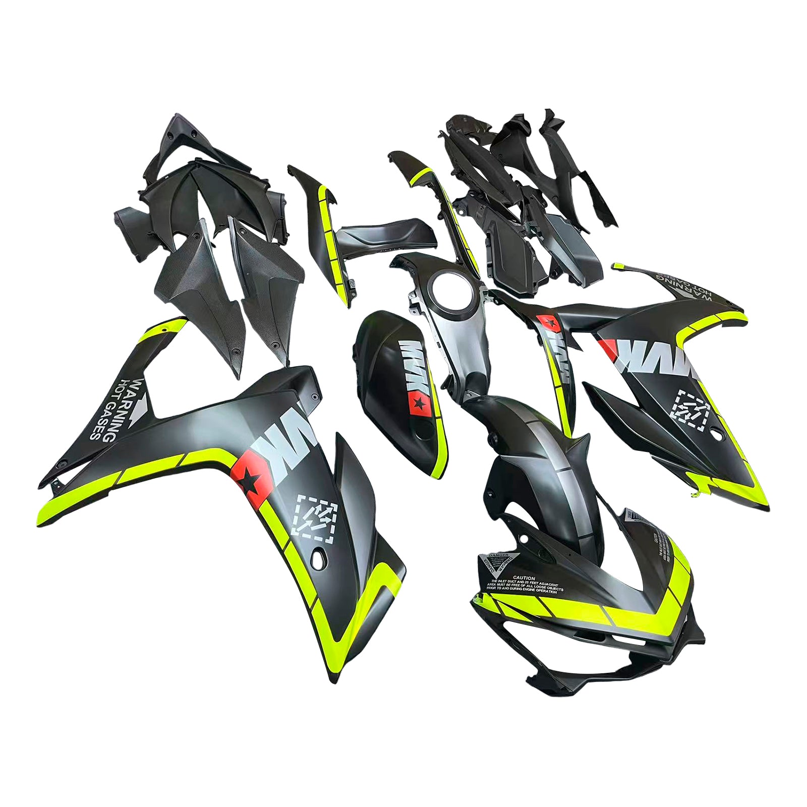 Amotopart 2014-2018 R25 2015-2017 Yamaha YZF-R3 Kit carena nero e giallo