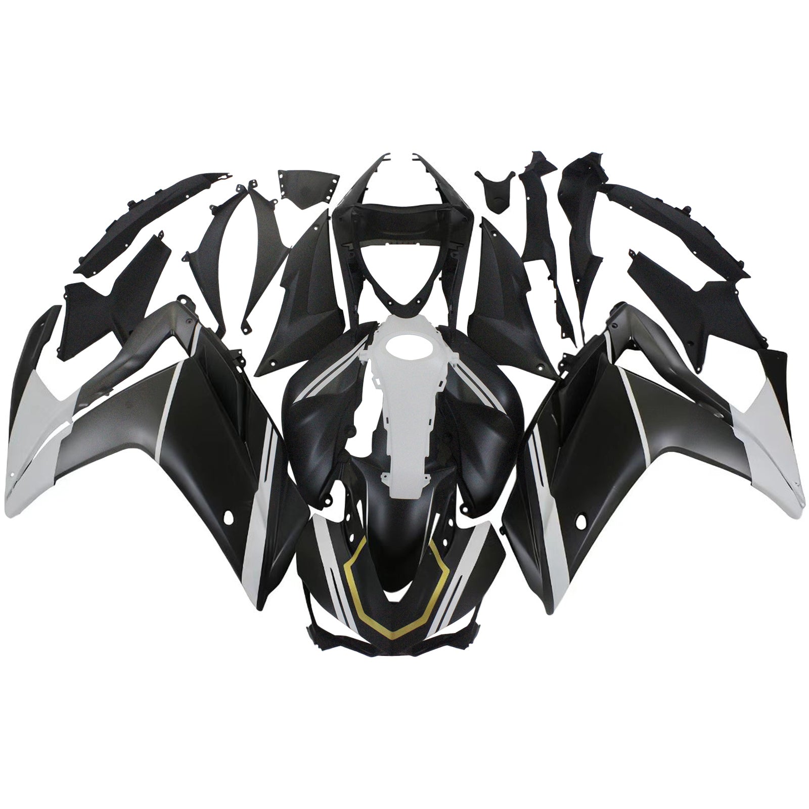 Amotopart ヤマハ 2014-2018 YZF-R3 2015-2017 R25 ブラック ホワイト フェアリングキット