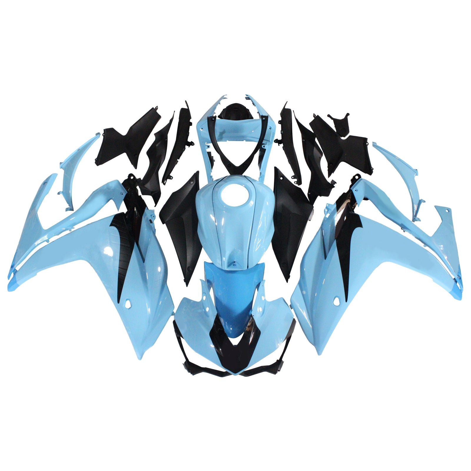 Amotopart フェアリングキット ヤマハ 2014-2018 YZF R3 & 2015-2017 YZF R25 ブラック ブルー フェアリングキット