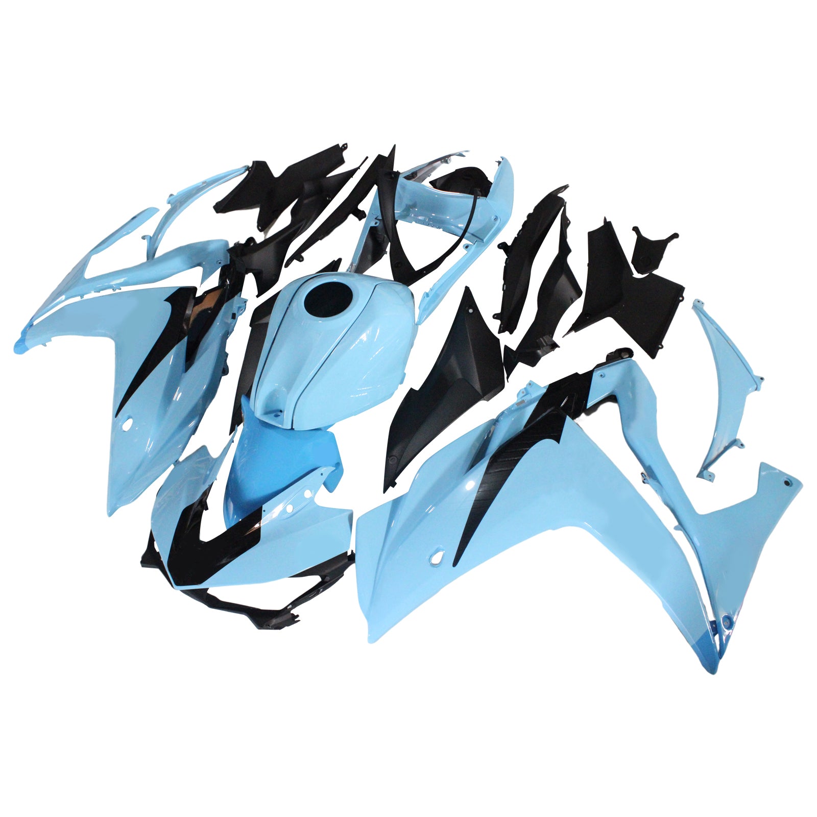 Amotopart フェアリングキット ヤマハ 2014-2018 YZF R3 & 2015-2017 YZF R25 ブラック ブルー フェアリングキット