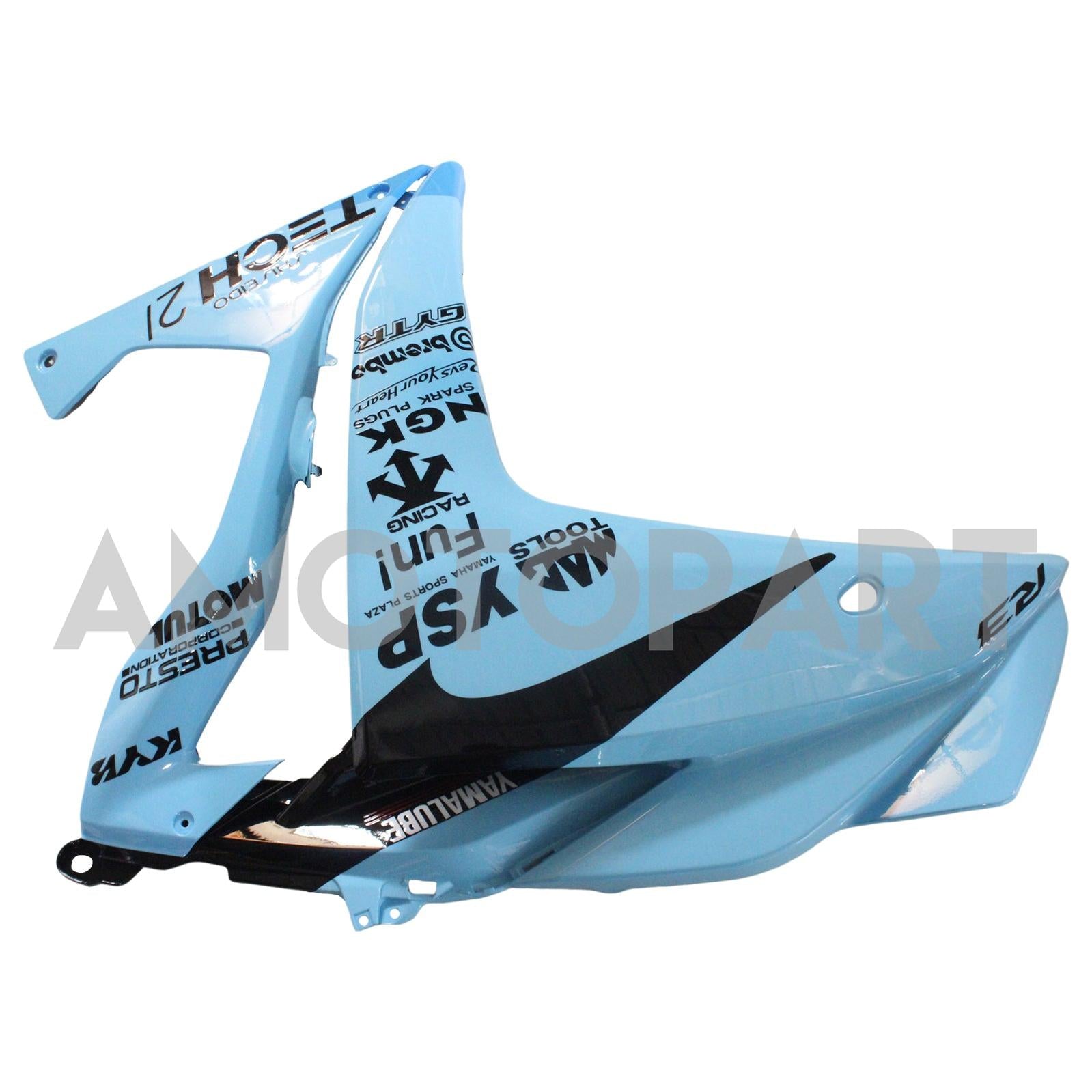 Amotopart Verkleidungskit Yamaha 2014-2018 YZF R3 & 2015–2017 YZF R25 Schwarz-Blau-Verkleidungssatz