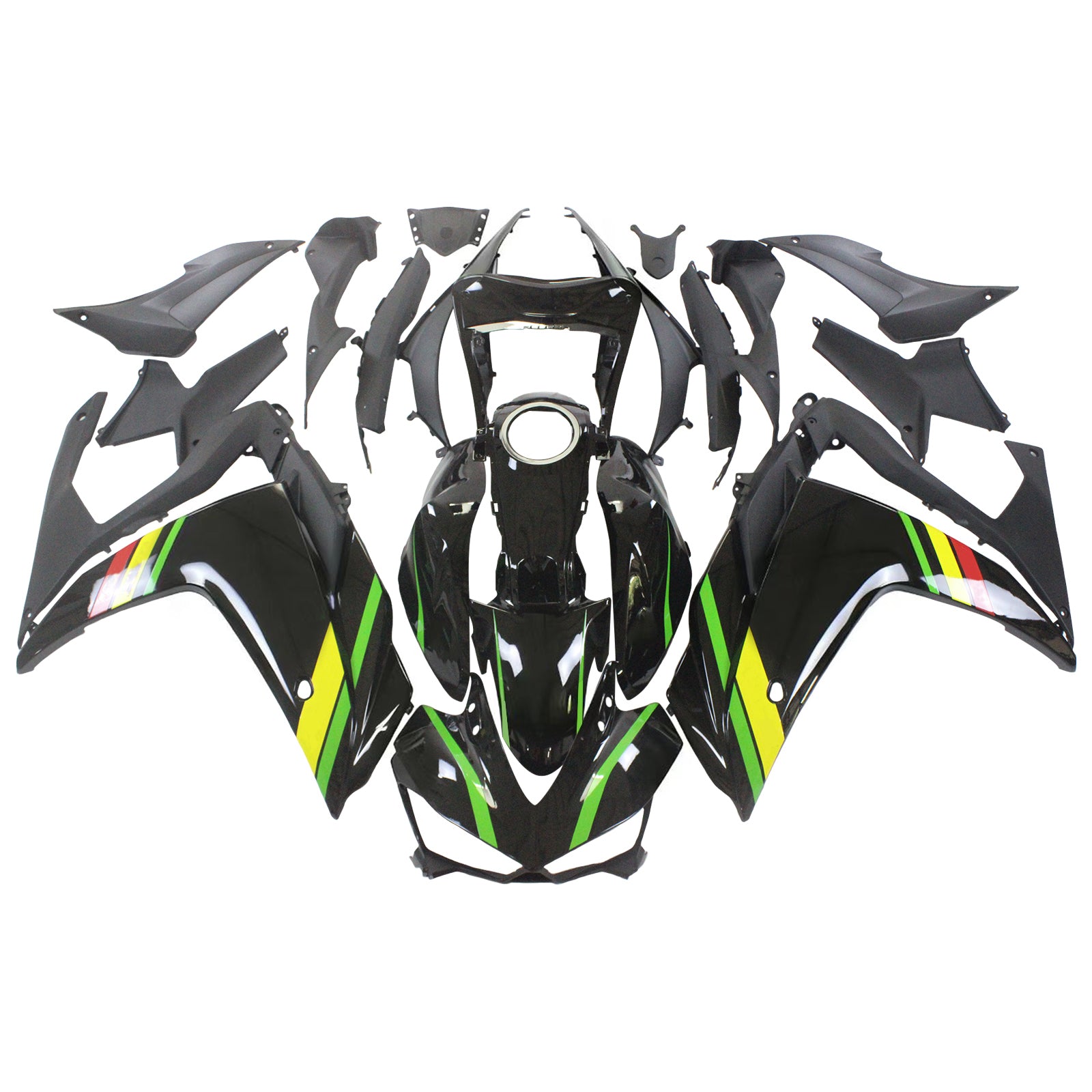 Amotopart Fairing Kit Yamaha 2014-2018 YZF R3 & 2015-2017 YZF R25 Claw Black Fairing Kit