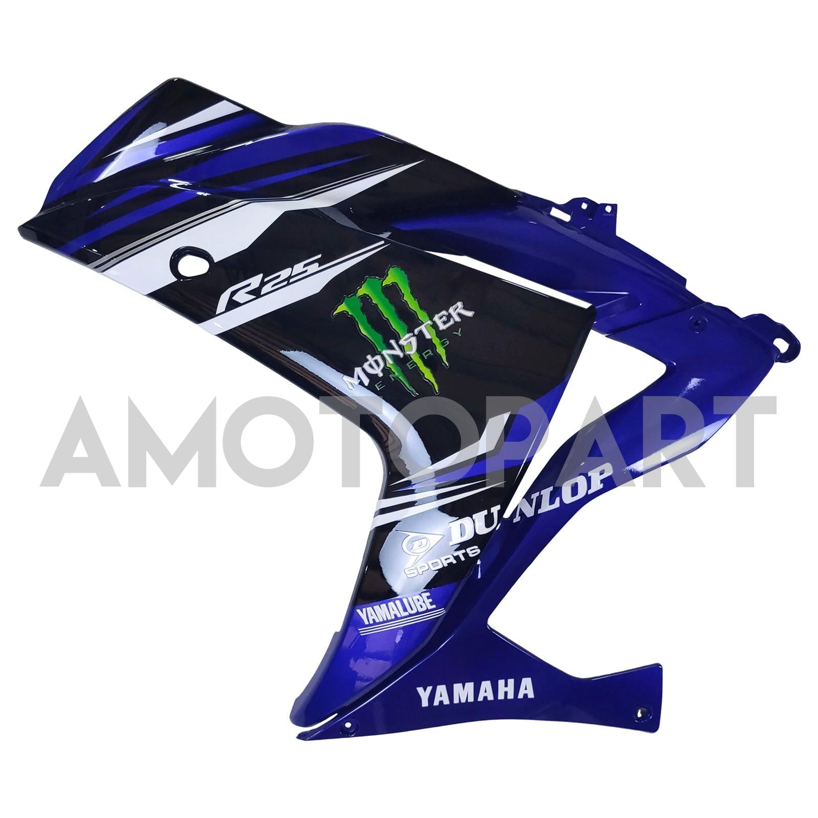 Amotopart Fairing Kit Yamaha 2014-2018 YZF R3 & 2015-2017 YZF R25 Black Blue Claw Fairing Kit