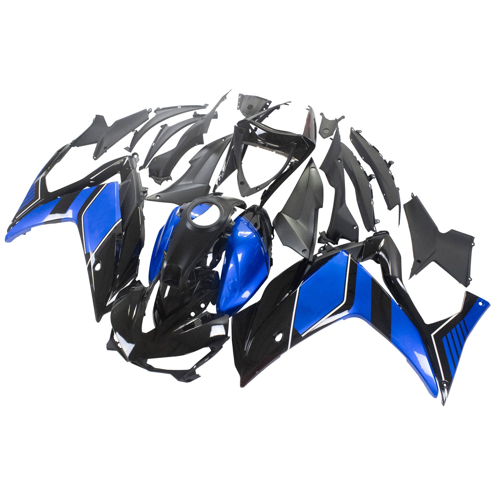 Amotopart フェアリングキット ヤマハ 2014-2018 YZF R3 & 2015-2017 YZF R25 ブラック ブルー R フェアリングキット