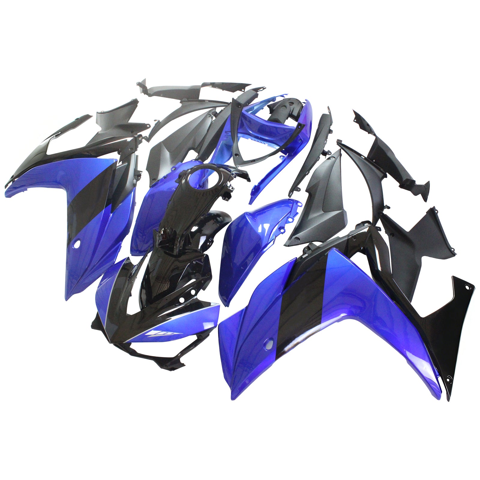 Kit de carenagem AMOTOPT YAMAHA 2014-2018 YZF R3 e 2015-2017 YZF R25 Kit de carenagem azul preto