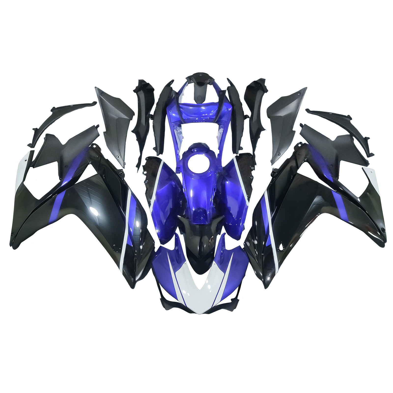 Amotopart フェアリングキット ヤマハ 2014-2018 YZF R3 & 2015-2017 YZF R25 ブラック ブルー フェアリングキット
