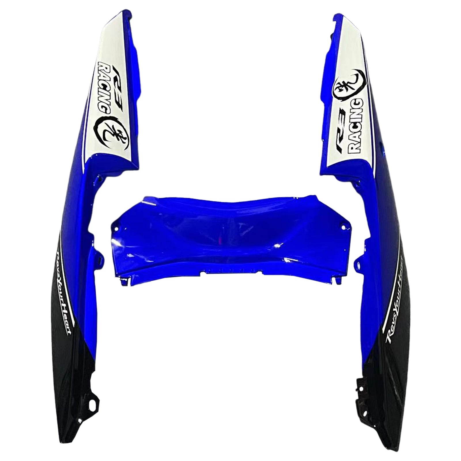 Amotopart Verkleidungsset Yamaha 2014–2018 YZF R3 &amp; 2015–2017 YZF R25 Blue Mix White Verkleidungsset