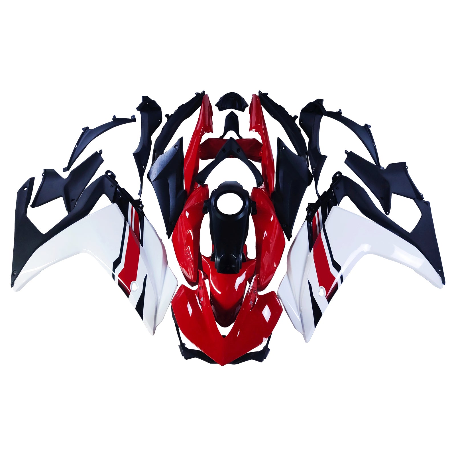 Amotopart předpěchovka Yamaha 2014-2018 YZF R3 & 2015-2017 YZF R25 ČERVENÁ MIX Bílá kapotáž