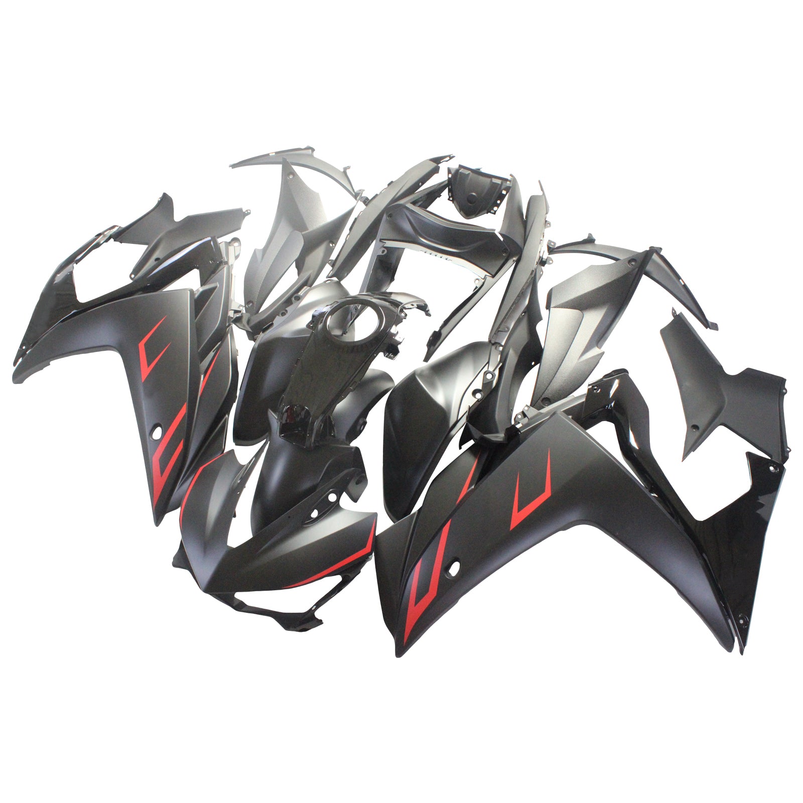 Kit de carénage Amotopart pour Yamaha YZF R3 2014-2018 & Kit de carénage noir et rouge pour YZF R25 2015-2017