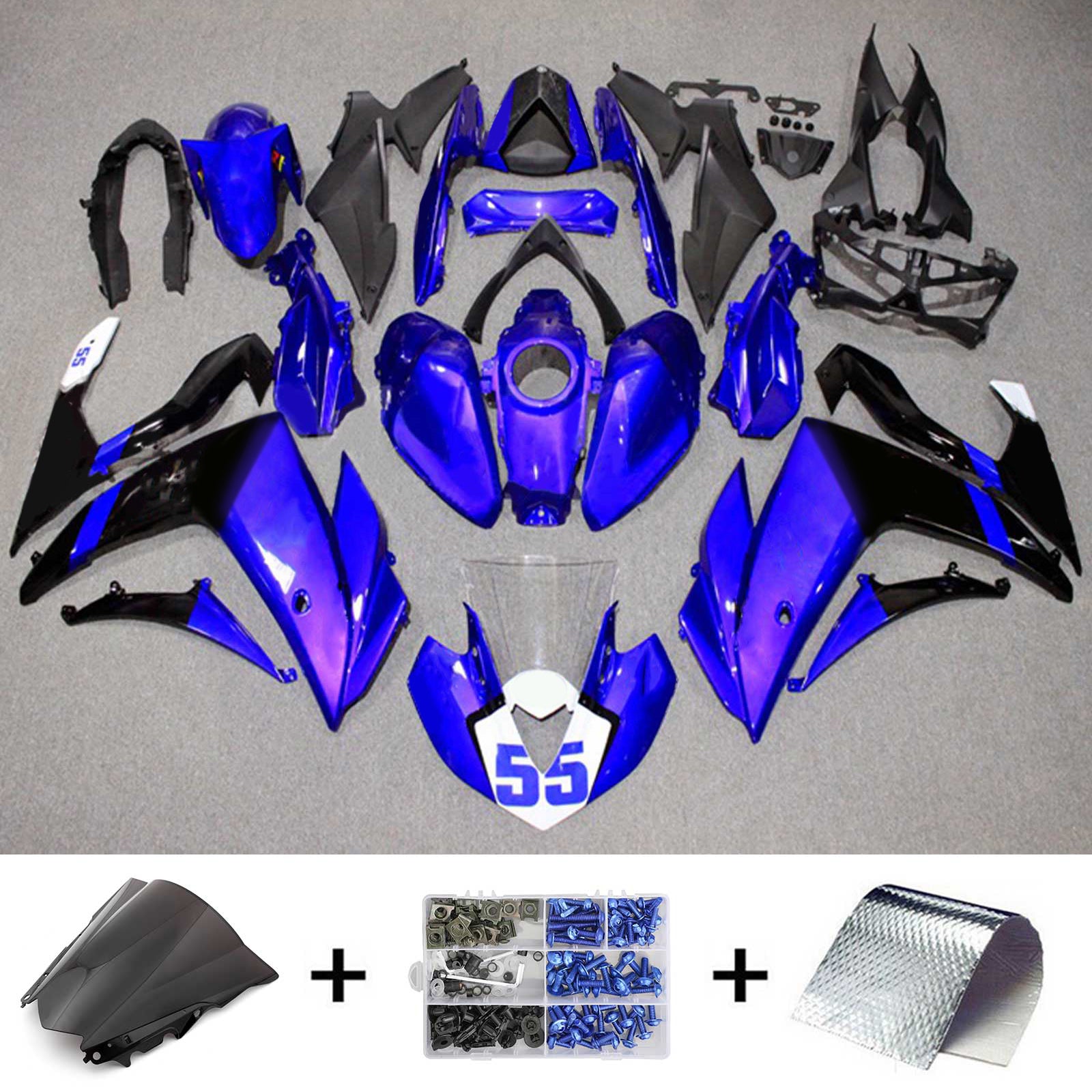 Amotopart předpěvba Yamaha 2014-2018 YZF R3 a 2015-2017 YZF R25 Blue Fadiling Kit