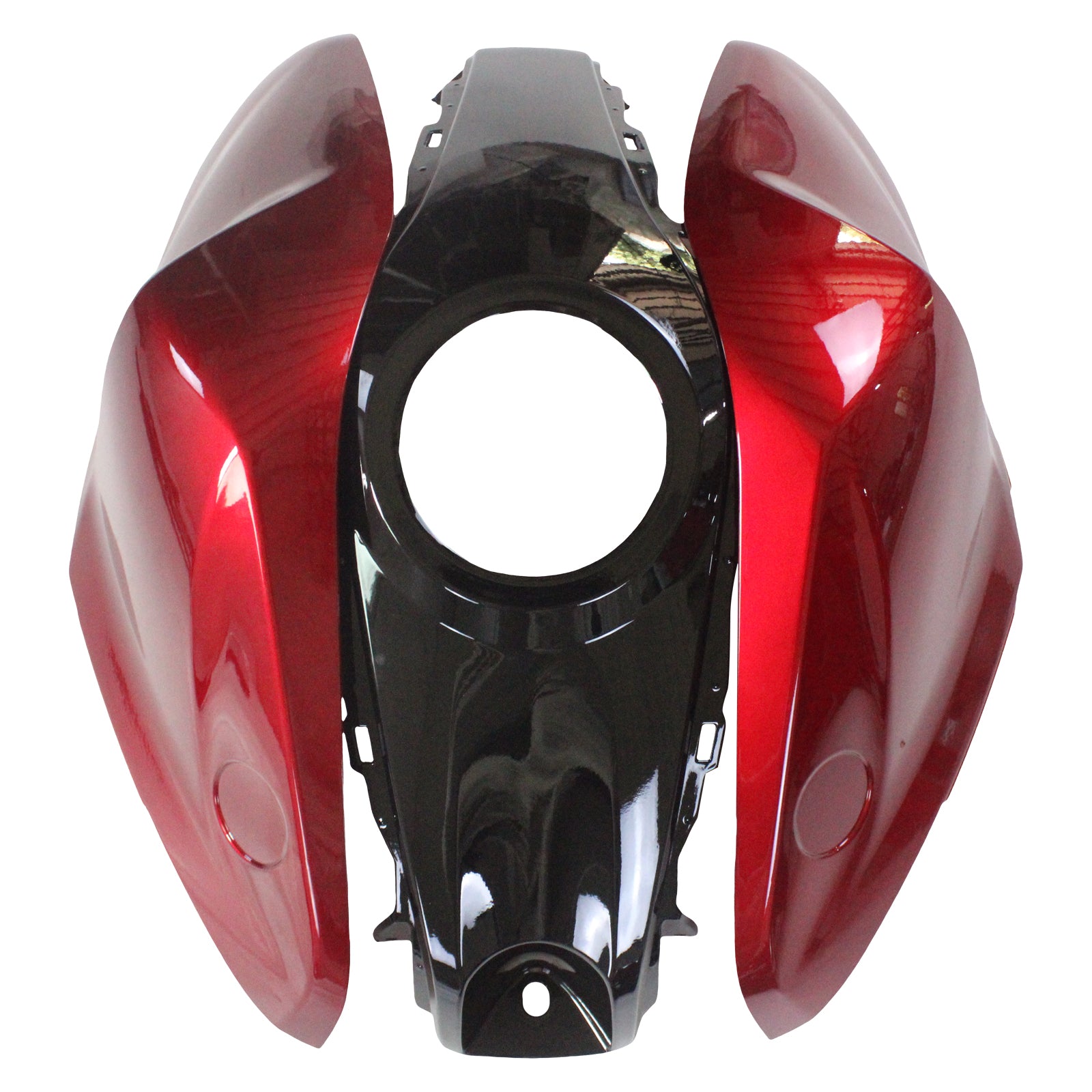 Amotopart Verkleidungsset für Yamaha YZF-R3 2014–2018, R25 2015–2017, Schwarz und Rot, Style1