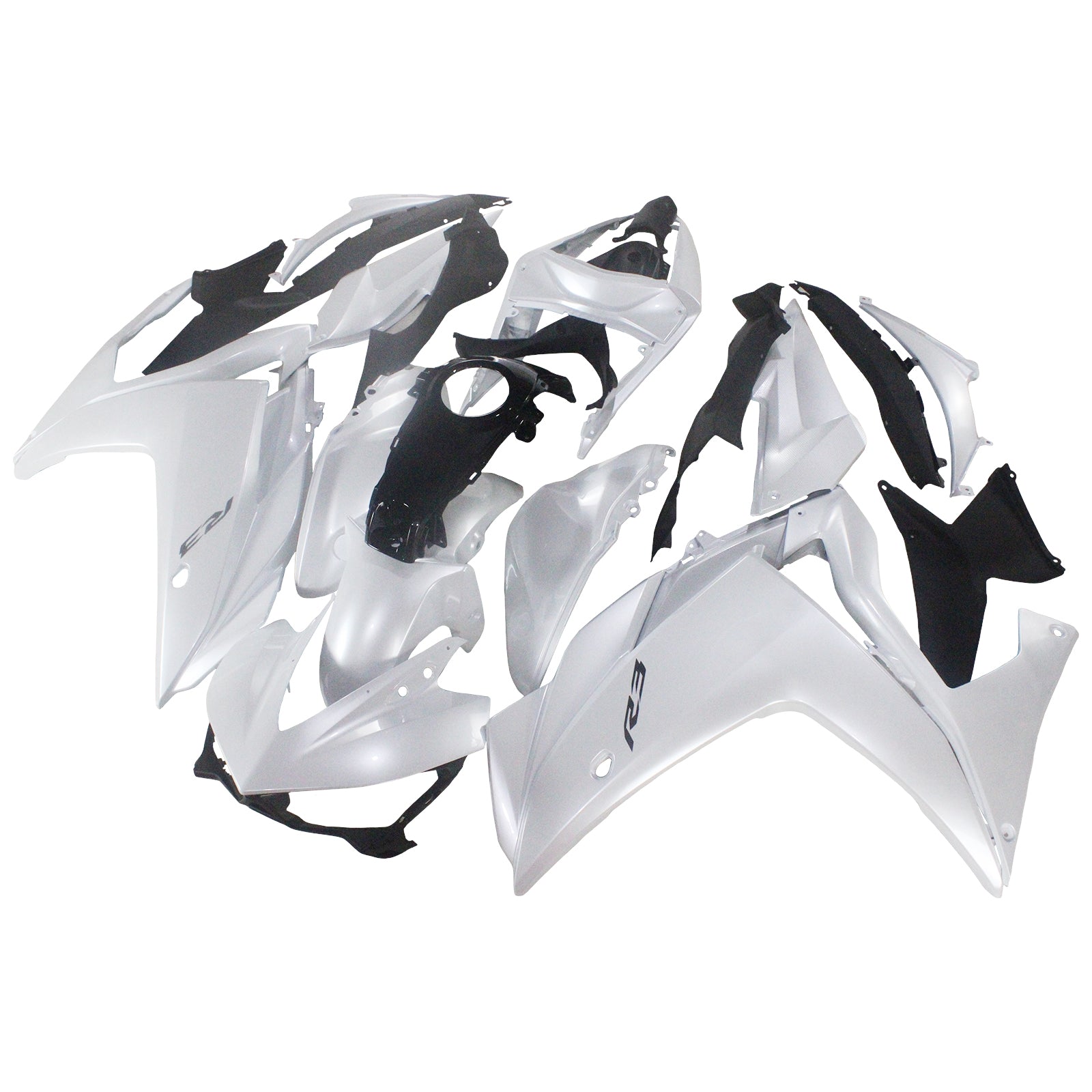 Amotopart Yamaha YZF-R3 2014-2018 R25 2015-2017 Pearl White Fairing Kit