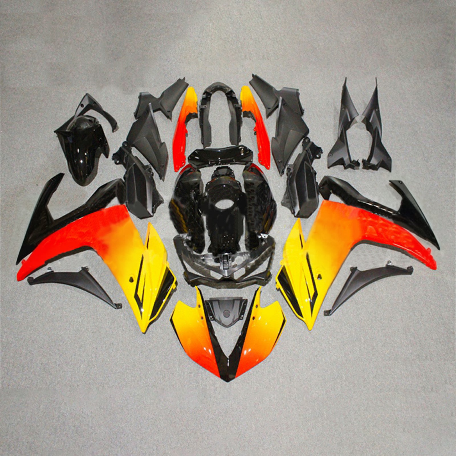Amotopart YZF-R3 2014-2018 R25 2015-2017 Yamaha Gradiente Giallo e Rosso Kit carena
