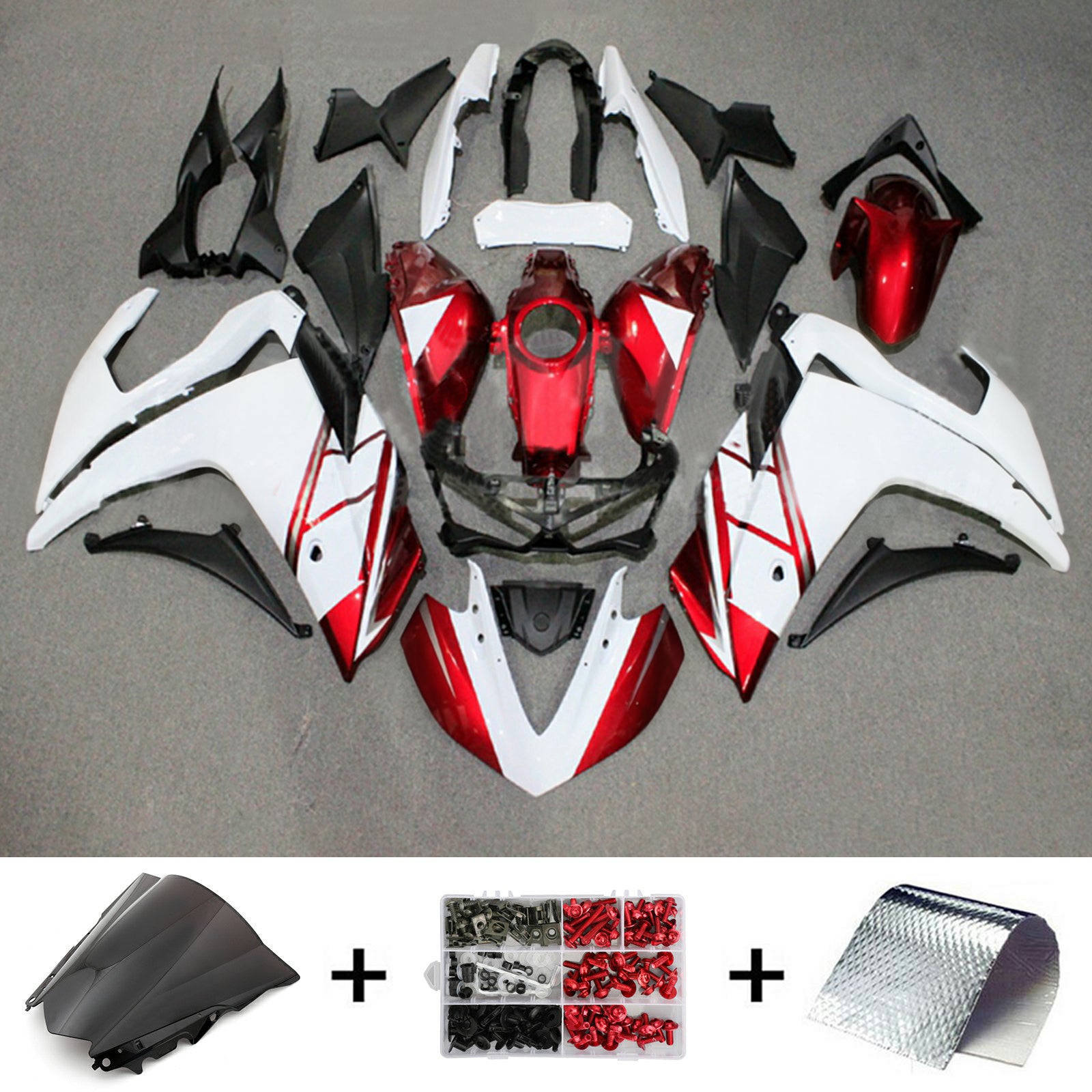 Amotopart YZF-R3 2014-2018 R25 2015-2017 Yamaha Kit carena rosso e bianco