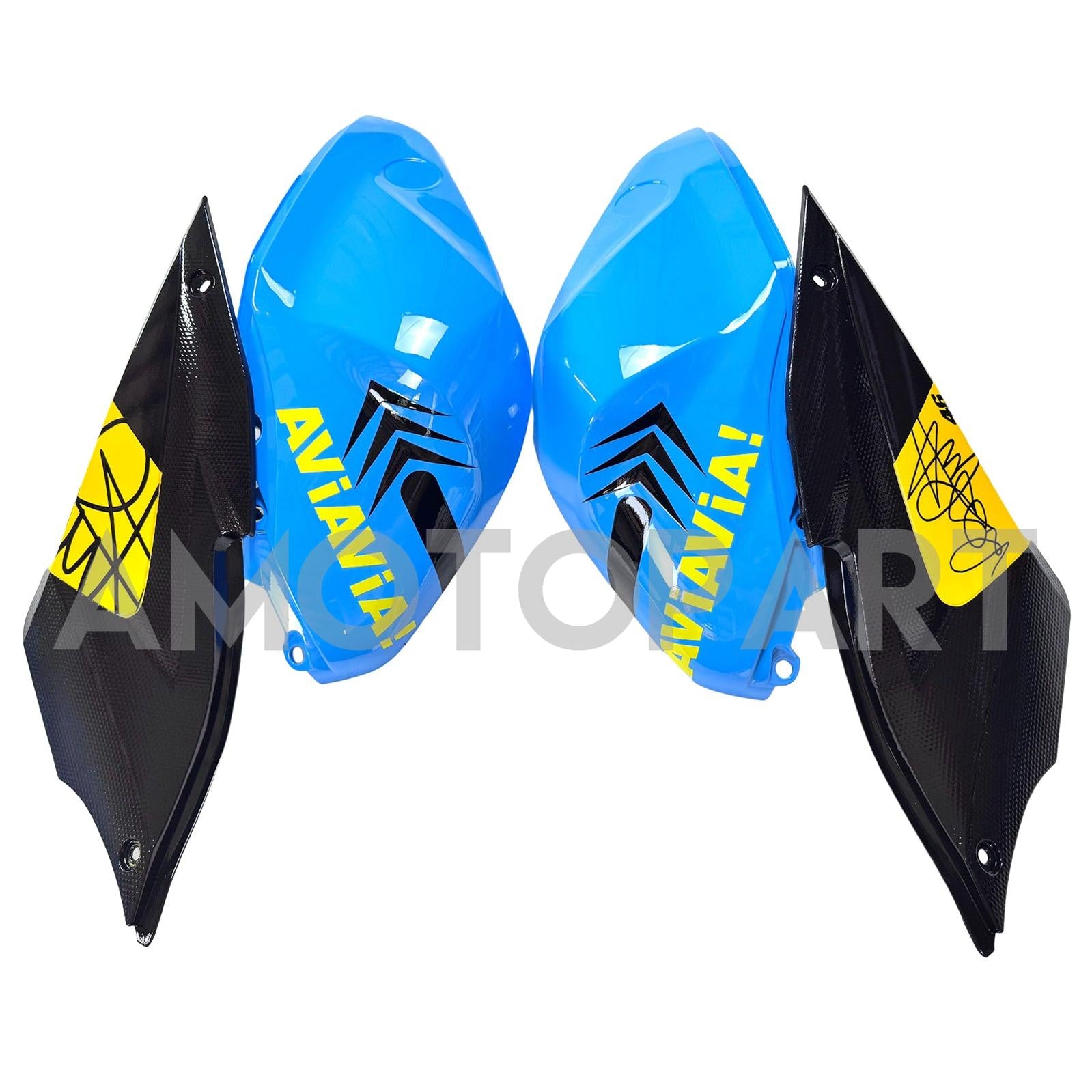 Amotopart YZF-R3 2014-2018 R25 2015-2017 ヤマハ ブルー&イエロー シャークティース フェアリングキット