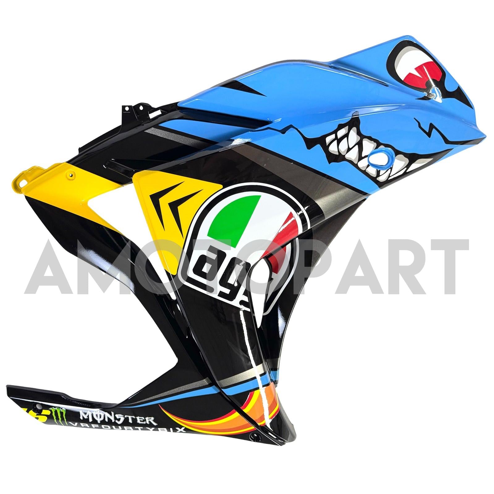 Amotopart YZF-R3 2014-2018 R25 2015-2017 ヤマハ ブルー&イエロー シャークティース フェアリングキット