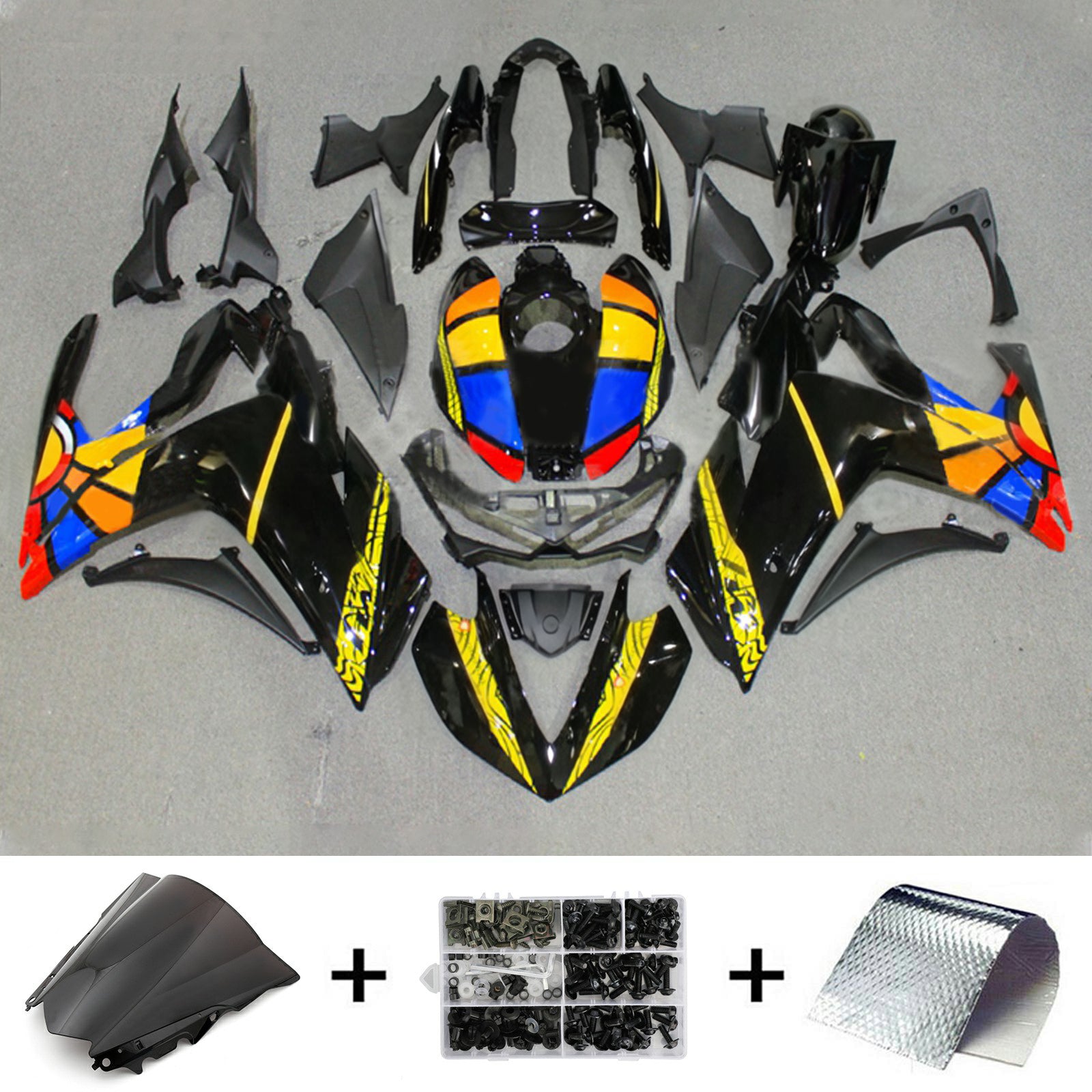 Amotopart YZF-R3 2014–2018 R25 2015–2017 Yamaha Mehrfarbiges Verkleidungsset