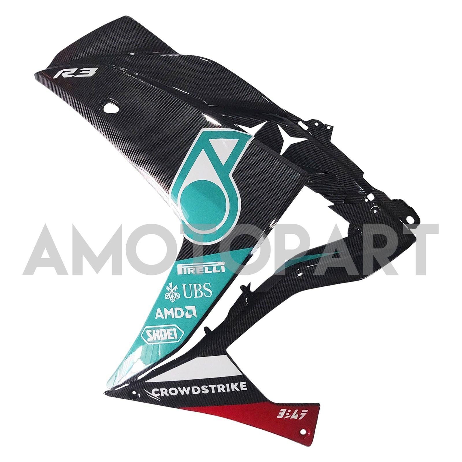 Amotopart YZF-R3 2014-2018 R25 2015-2017 Yamaha Blue&Black Carbon Fiber Fairing Kit
