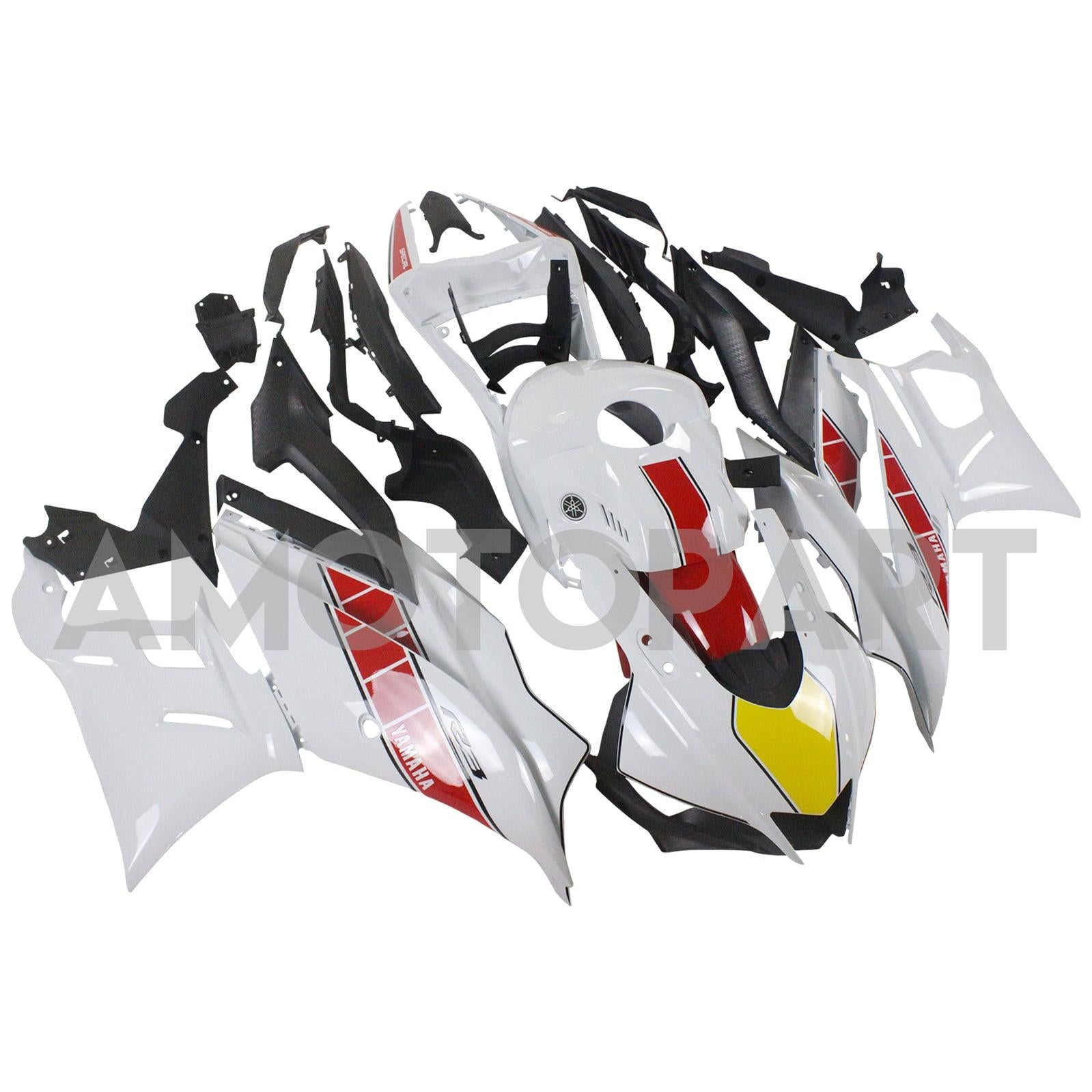 Amotopart Yamaha 2019-2021 YZF R3/YZF R25 White Red Fairing Kit