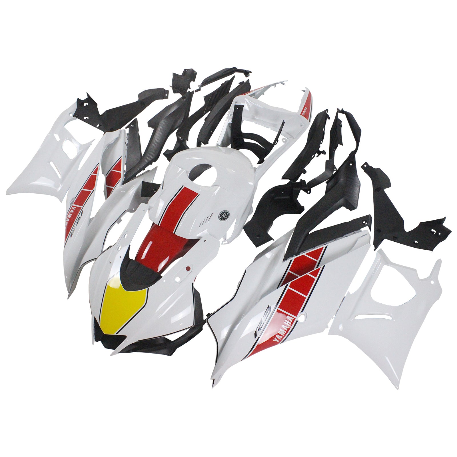 Amotopart Yamaha 2019-2021 YZF R3/YZF R25 White Red Fairing Kit