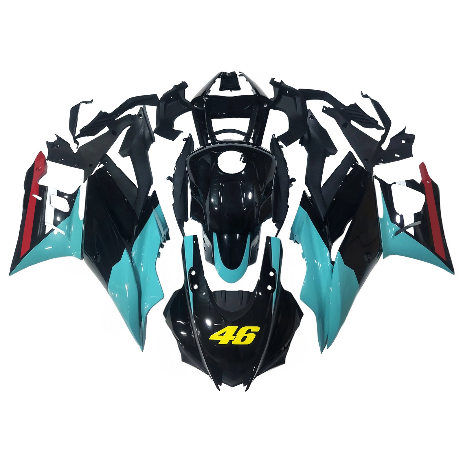 Amotopart Yamaha 2019-2021 YZF R3/YZF R25 Black Blue Fairing Kit