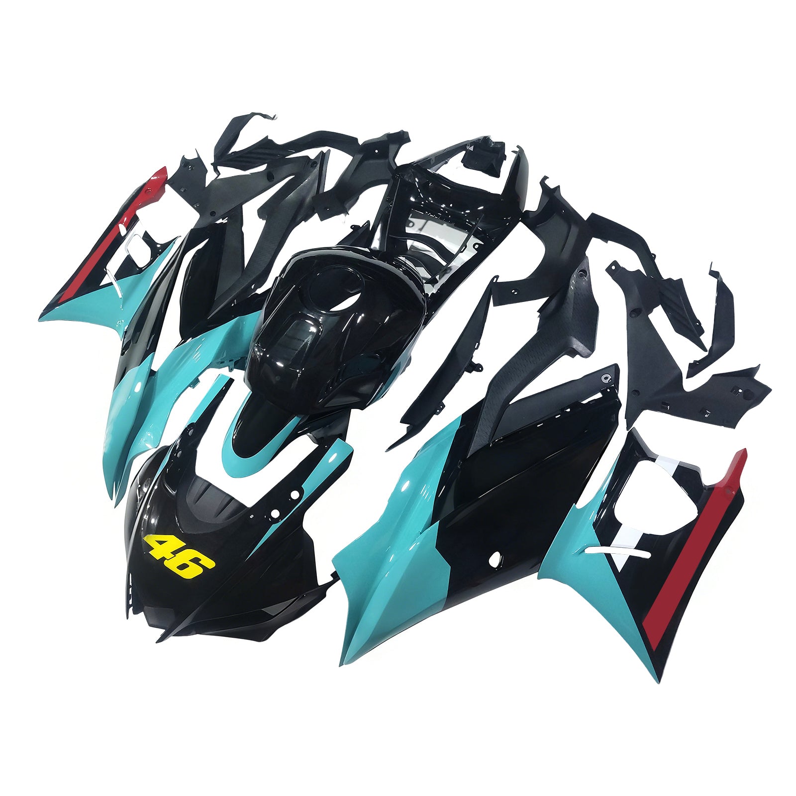 Amotopart Yamaha 2019–2021 YZF R3/YZF R25 Schwarz Blau Verkleidungsset
