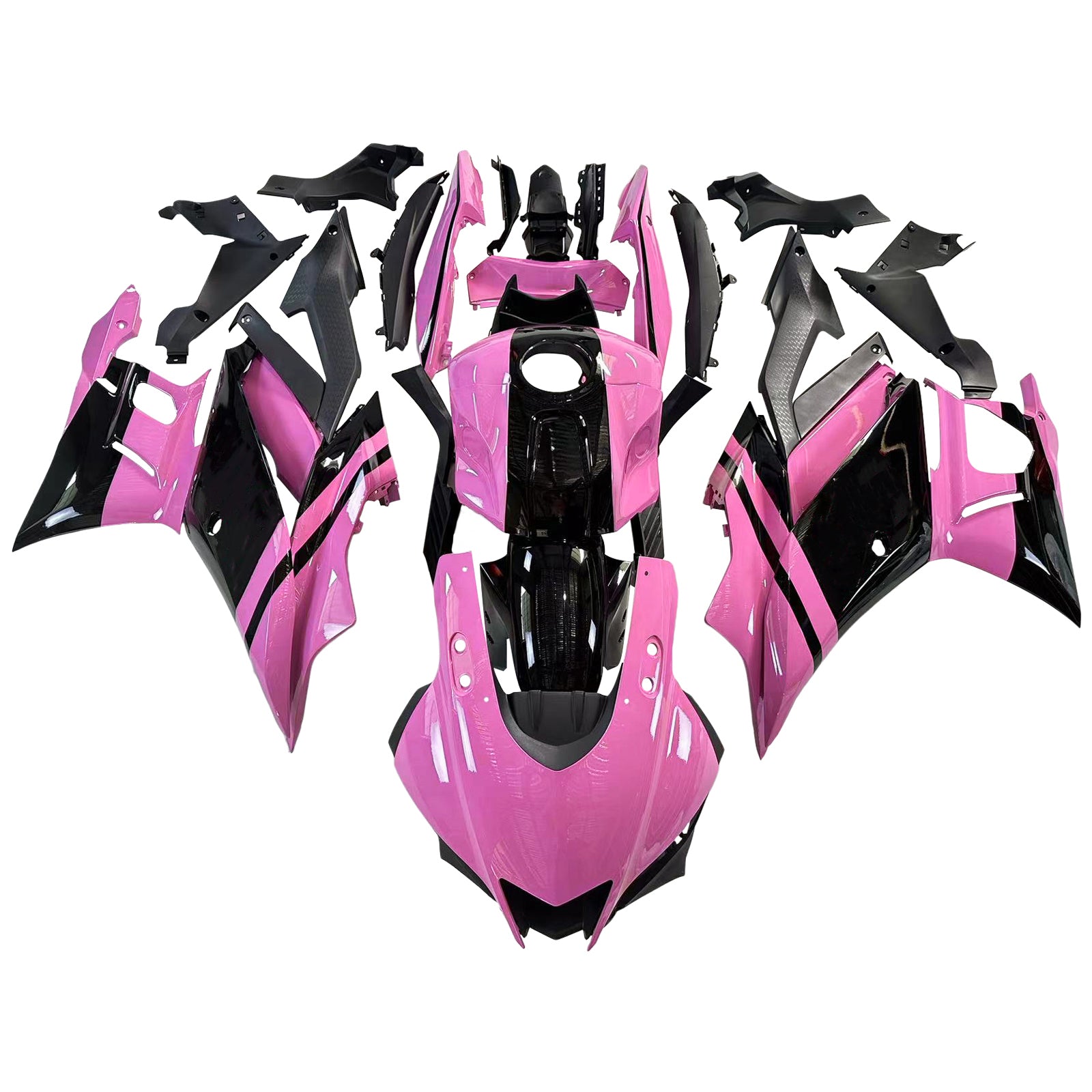 Amotopart Yamaha 2019-2021 YZF R3/YZF R25 Black Pink Fairing Kit