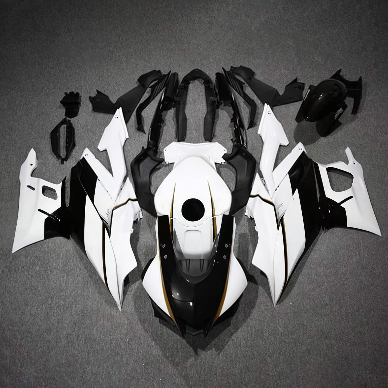Amotopart Yamaha 2019-2021 YZF R3/YZF R25 Black White Fairing Kit