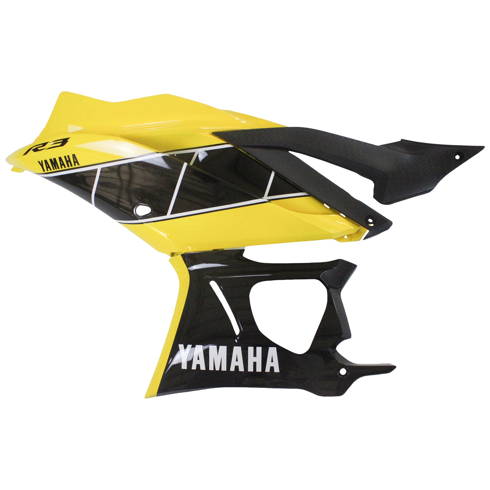 Amotopart Yamaha 2019-2021 YZF R3/YZF R25 Yellow Black Fairing Kit