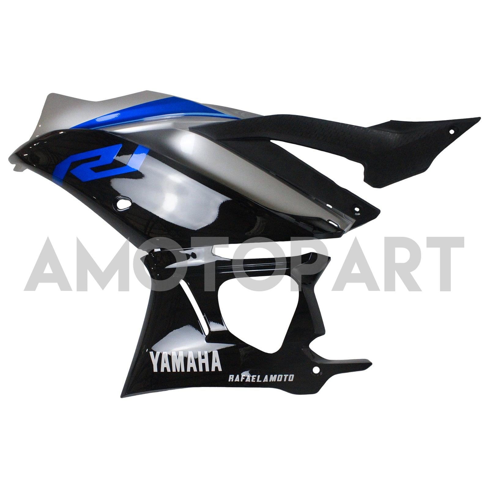 Amotopart Yamaha 2019-2021 YZF R3/YZF R25 Black Sliver Blue Fairing Kit