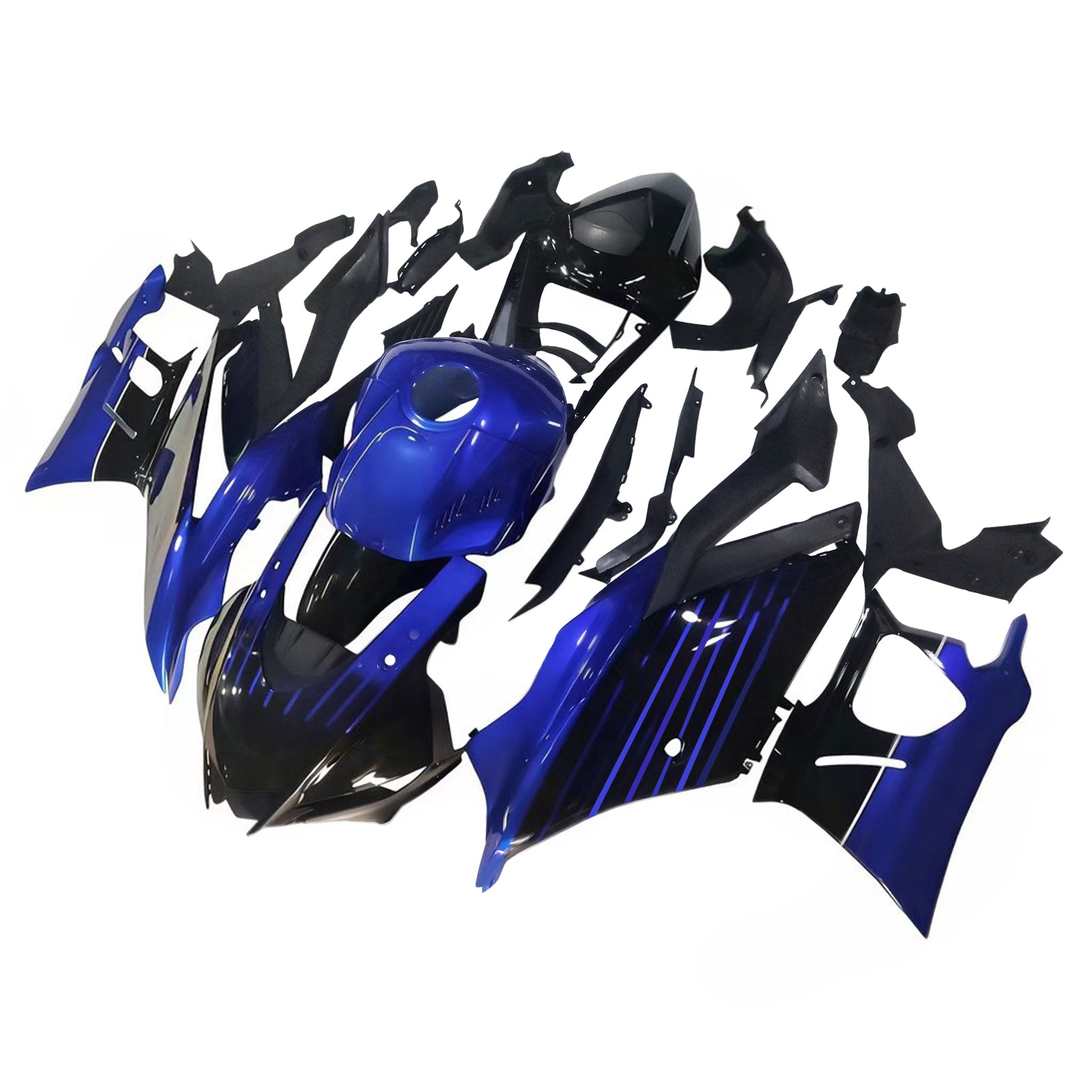 Amotopart Yamaha 2019-2021 YZF R3/YZF R25 Black&Blue Monster Style6 Fairing Kit