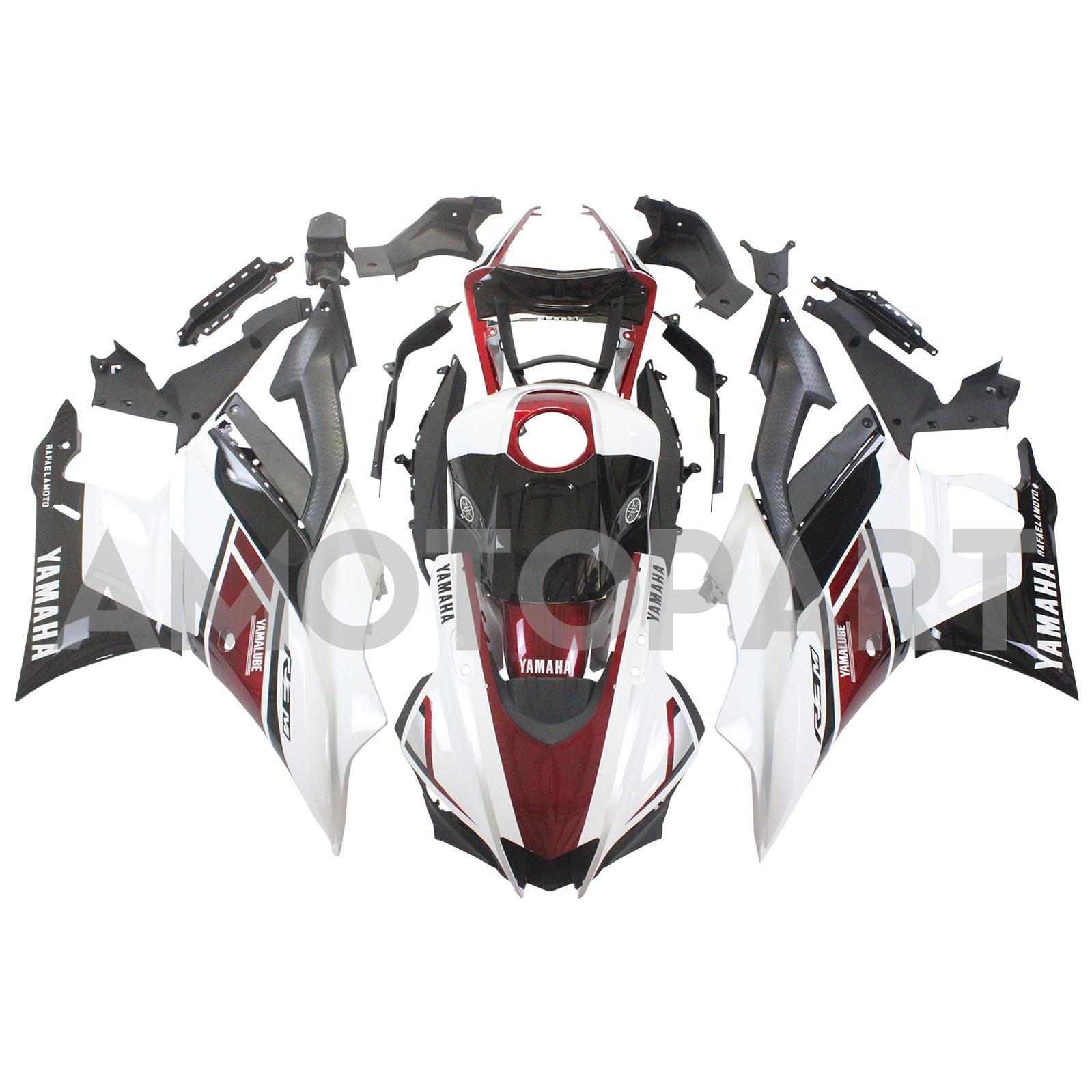 Amotopart Yamaha 2019-2021 YZF R3/YZF R25 Red Black White Fairing Kit