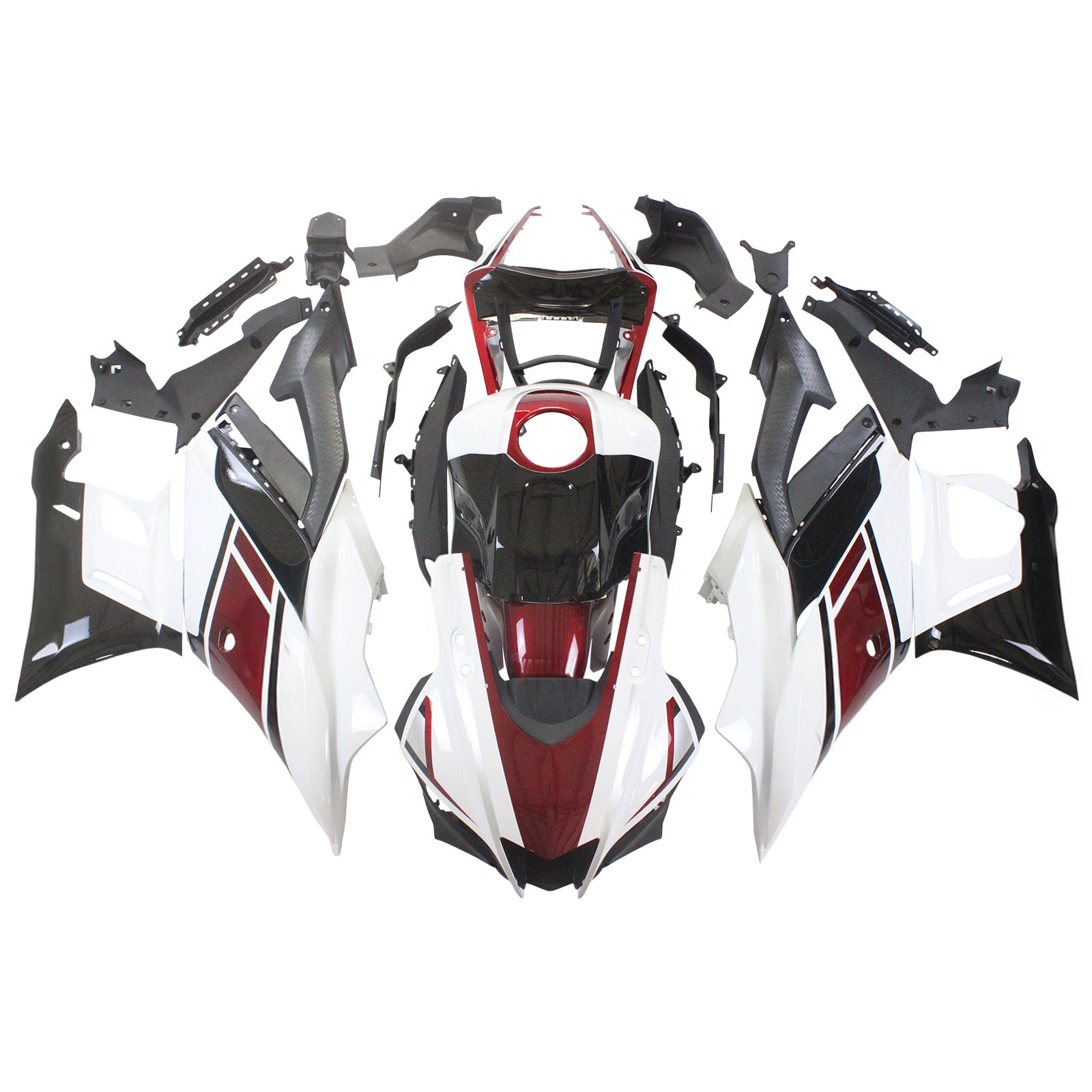 Amotopart Yamaha 2019-2021 YZF R3/YZF R25 Red Black White Fairing Kit