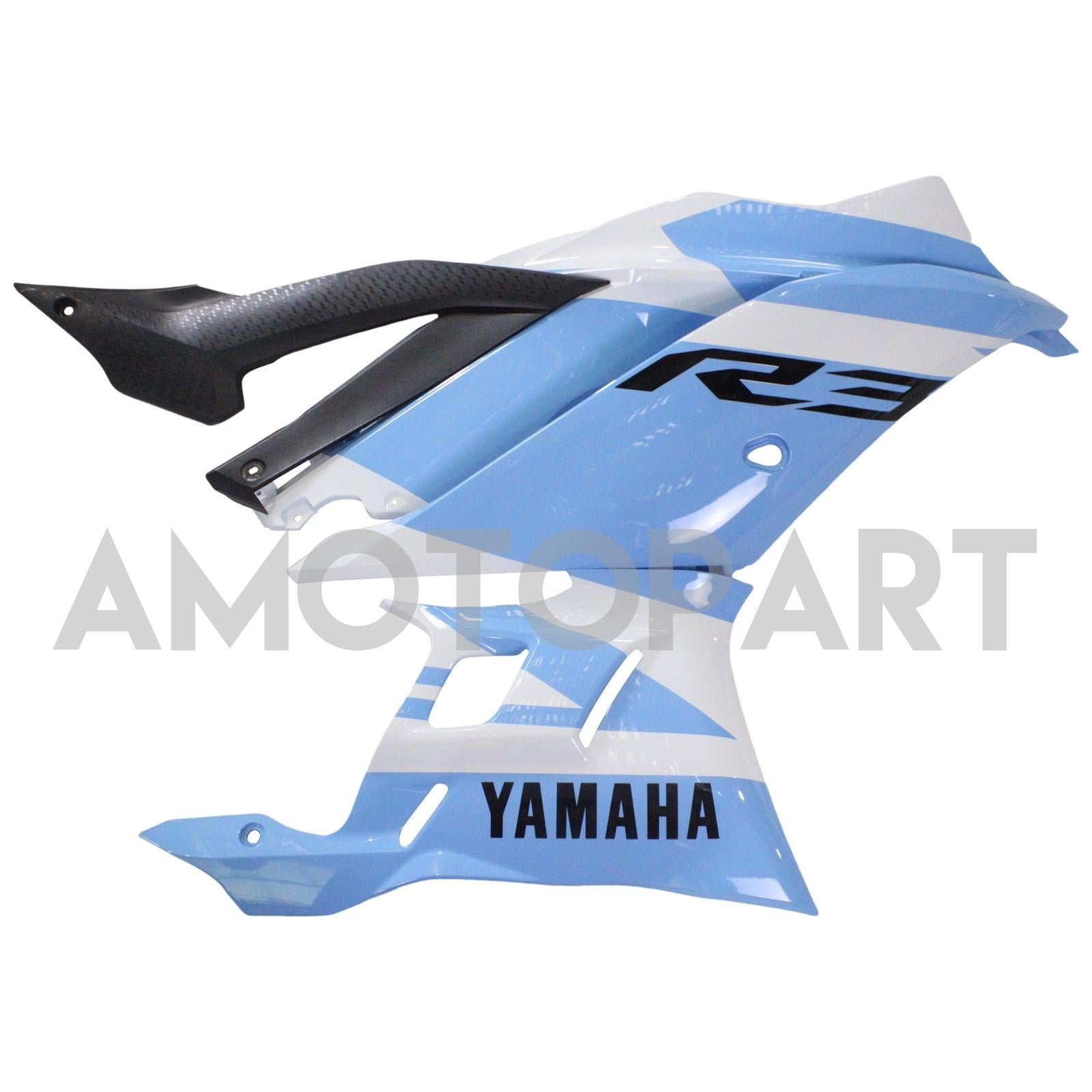 Amotopart Yamaha 2019-2021 YZF R3/YZF R25 Blue&White Style1 Fairing Kit