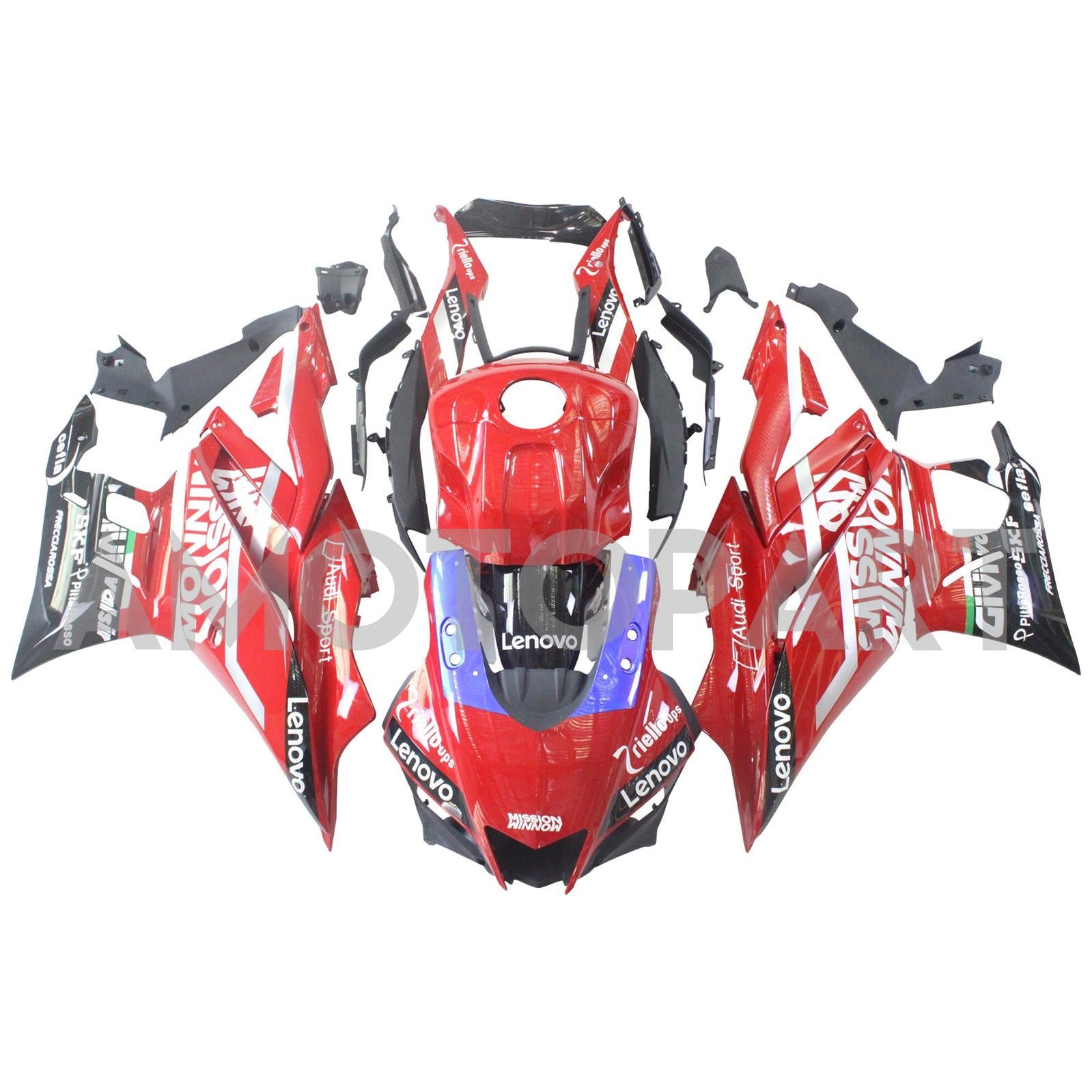 Amotopart Yamaha 2019-2021 YZF R3/YZF R25 Red & Black Style 1 Failing Kit