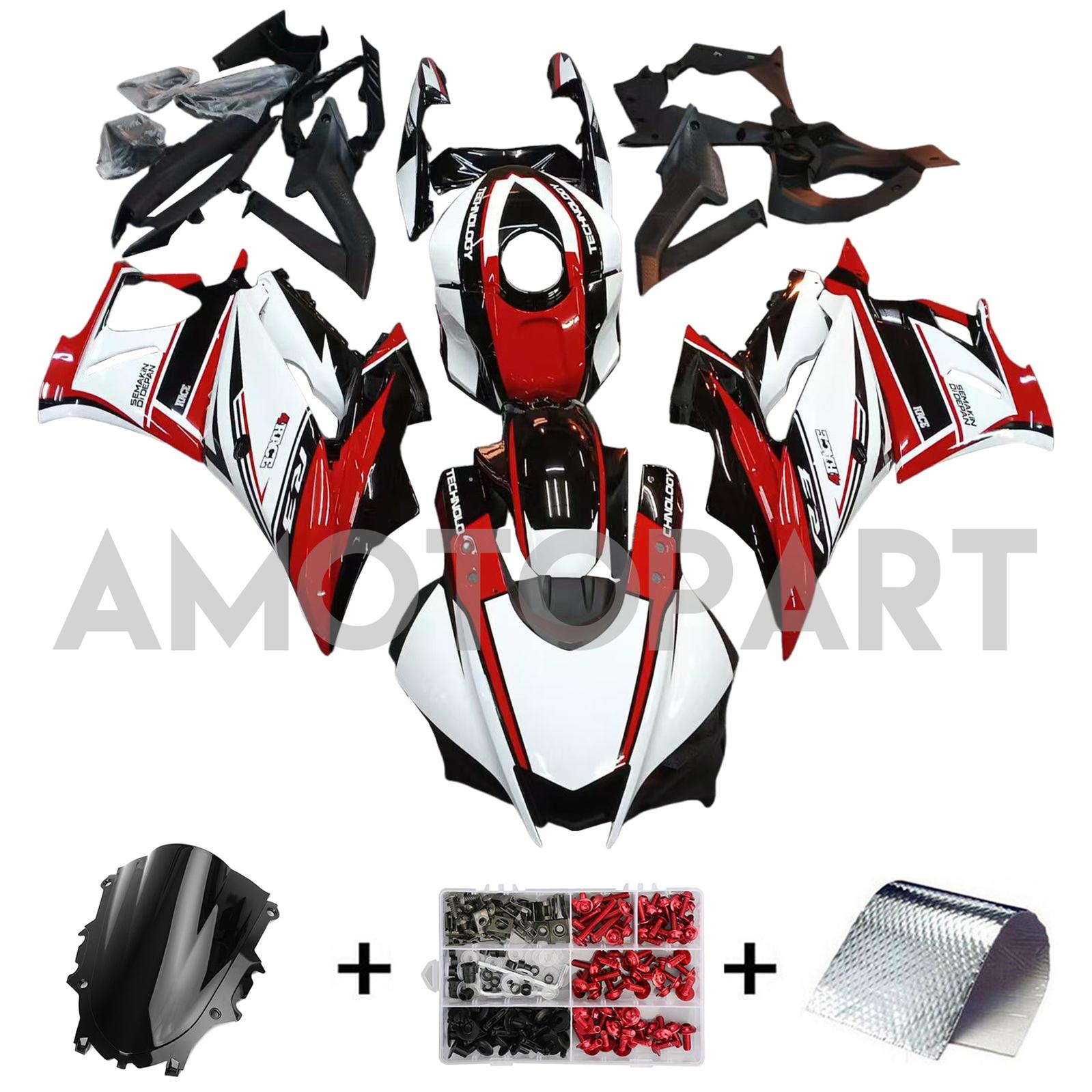 Amotopart Yamaha 2019-2021 YZF R3/YZF R25 Red&Black Style7 Fairing Kit