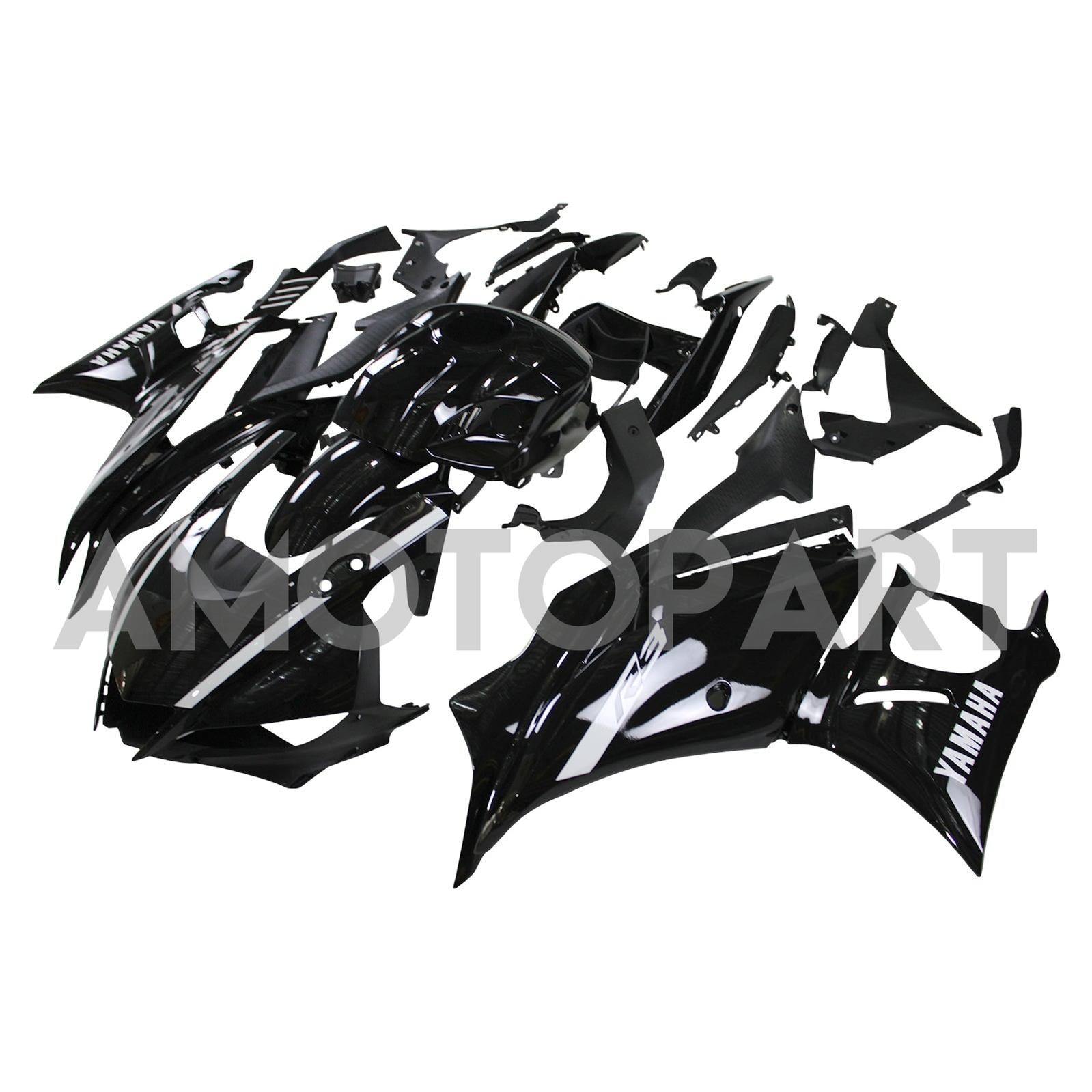 Amotopart Yamaha 2019-2021 YZF R3/YZF R25 Black Style2 Kit de carenagem