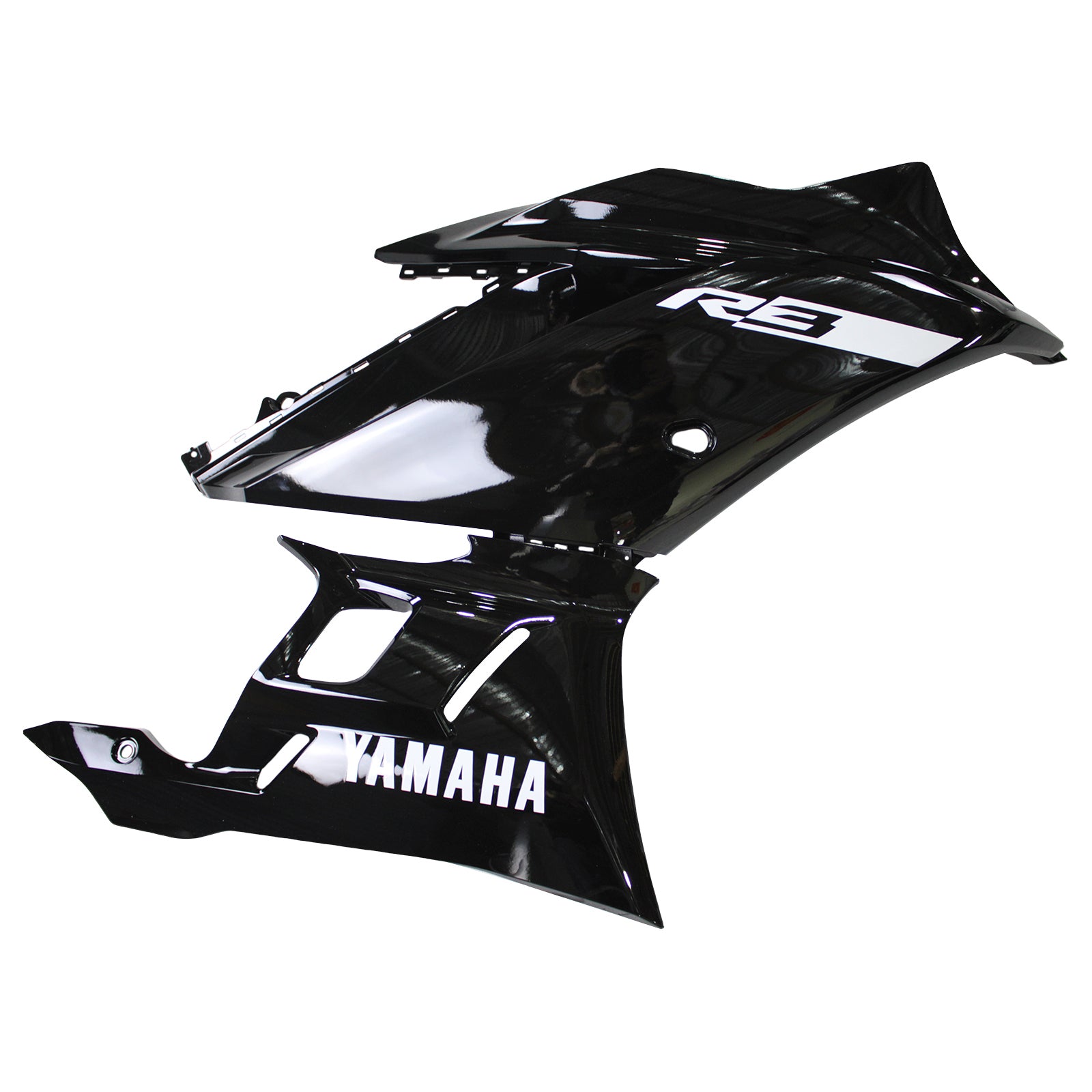 Amotopart 2022-2024 Yamaha YZF-R3 R25 Kit carenatura nera con accenti bianchi