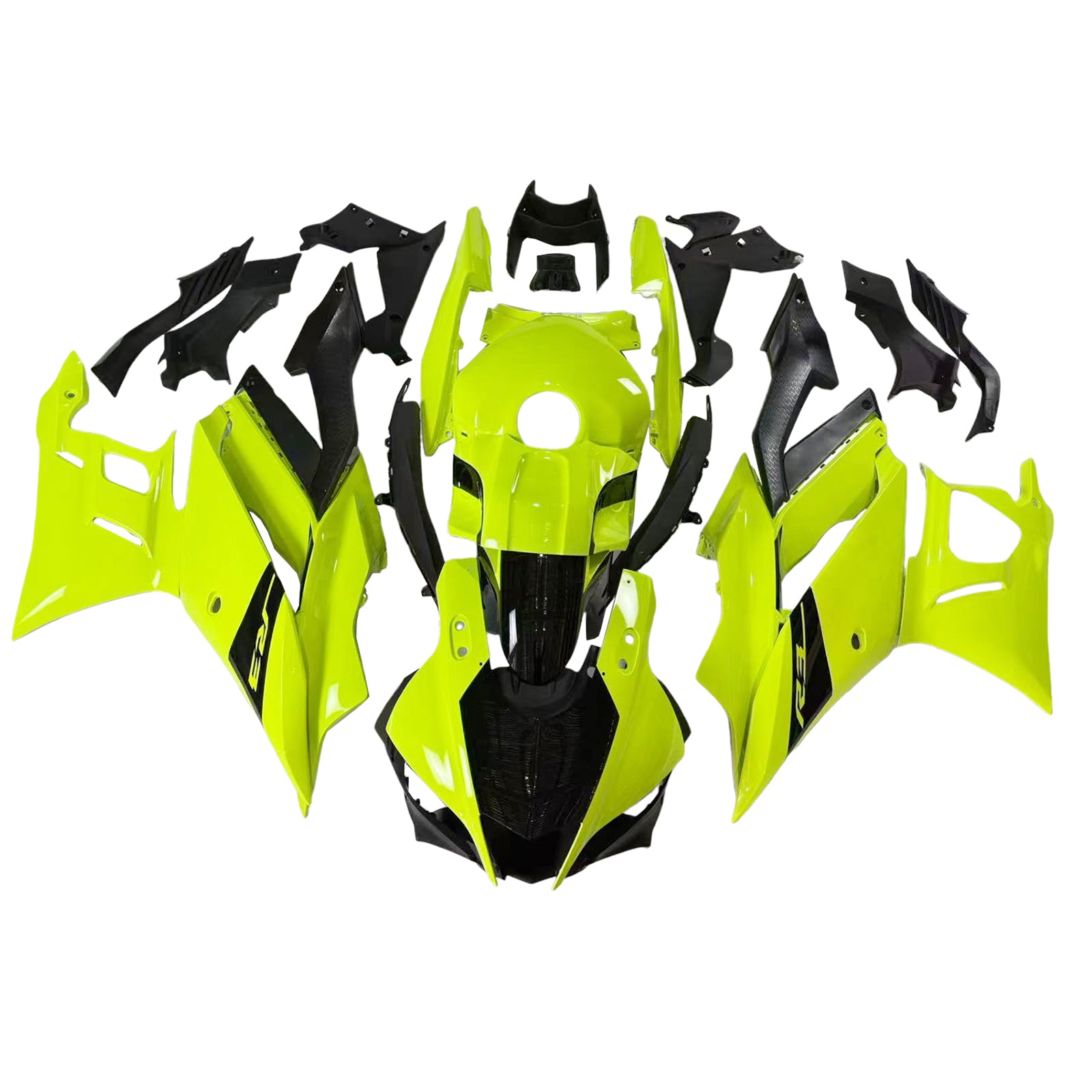 Amotopart Kit carena Yamaha 2019-2021 YZF R3/YZF R25 Giallo e Nero Style4