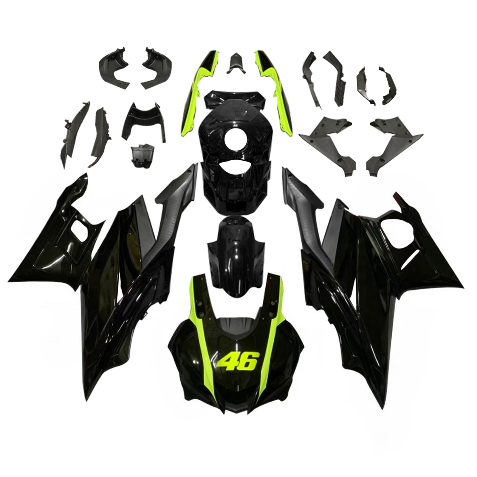 Amotopart Yamaha 2019-2021 YZF R3/YZF R25 Yellow&Black Style3 Fairing Kit