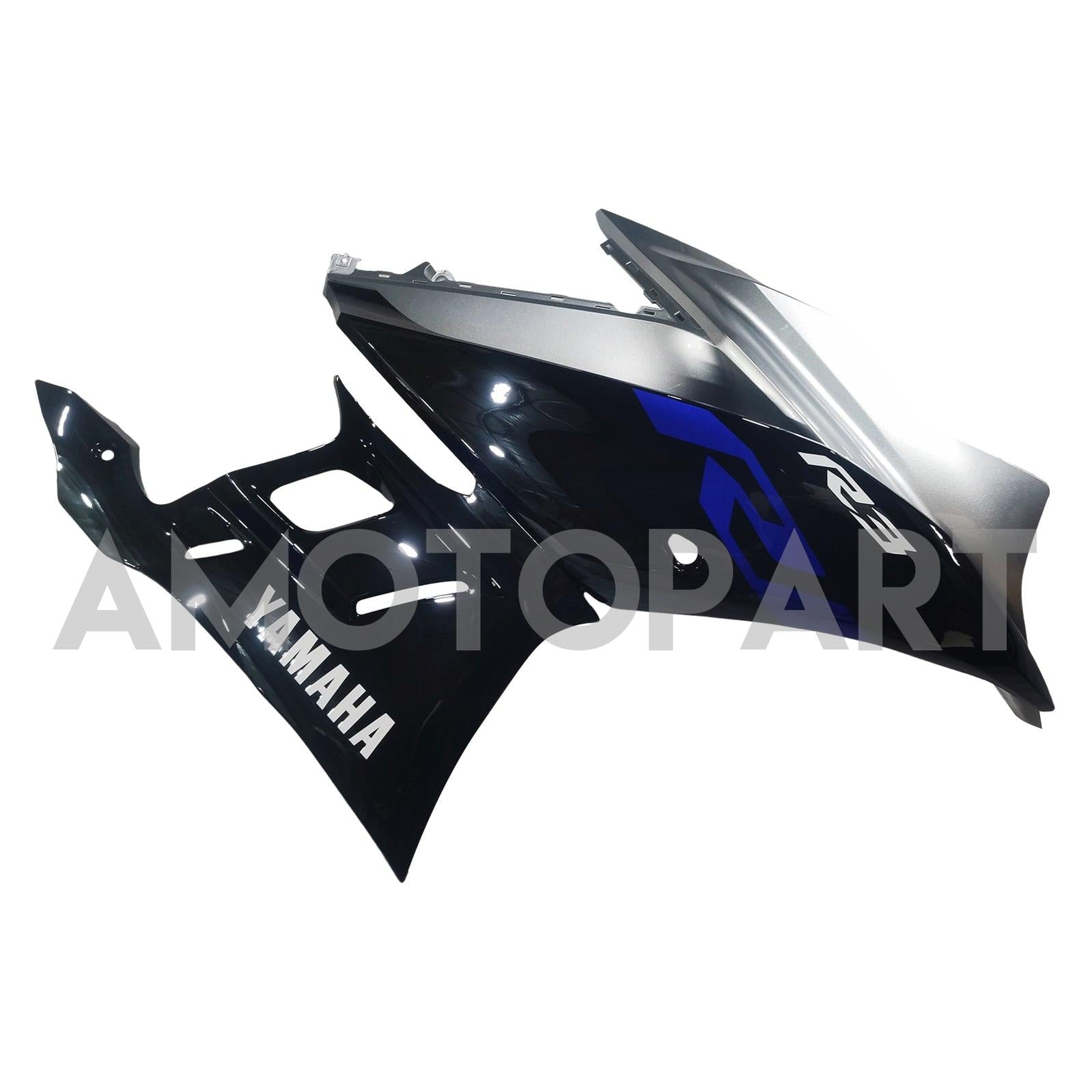 Amotopart Yamaha 2019-2021 YZF R3/YZF R25 Blue&Silver Carbon fiber Fairing Kit
