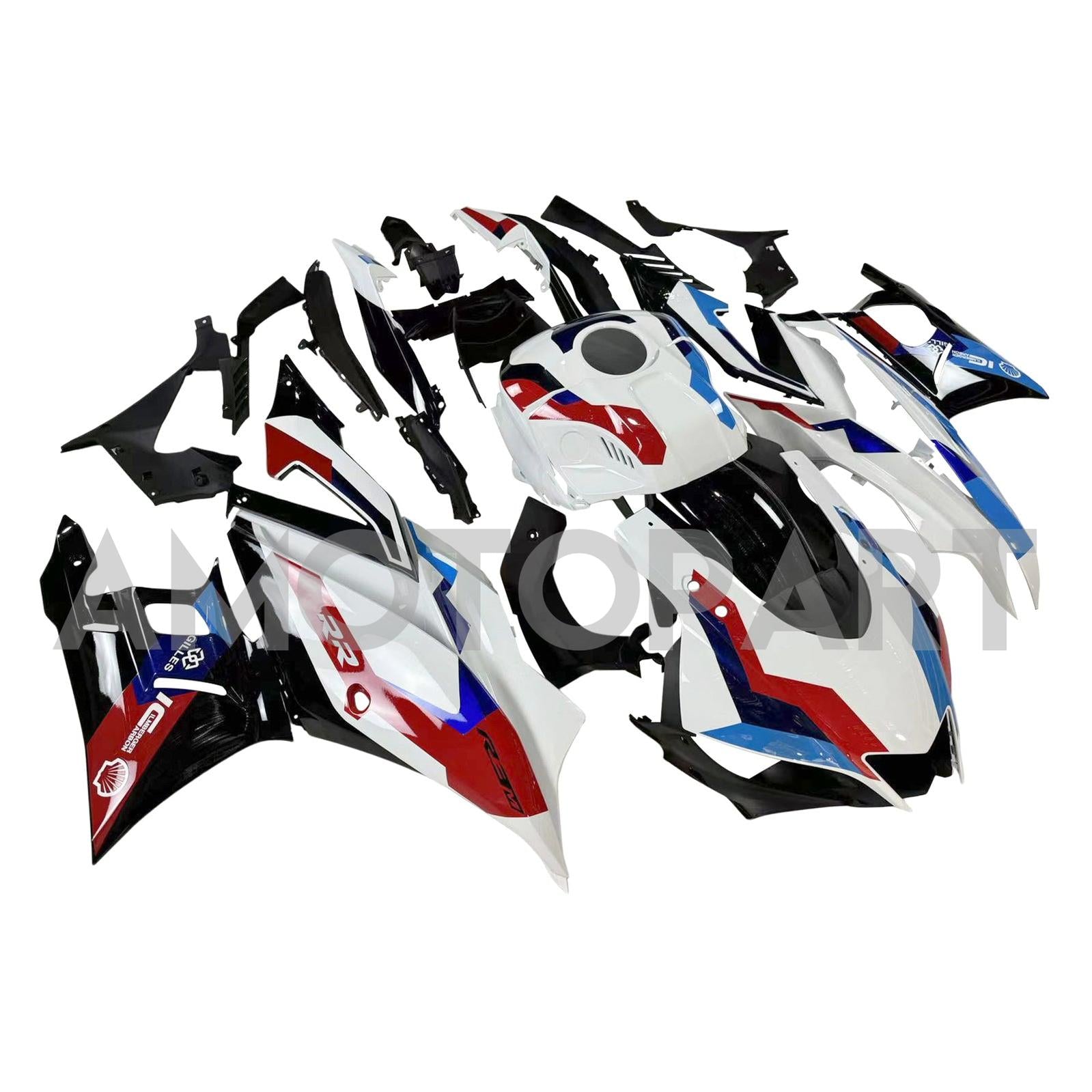 Amotopart Yamaha 2019–2021 YZF R3/YZF R25 Rot&Blaues Style2-Verkleidungskit