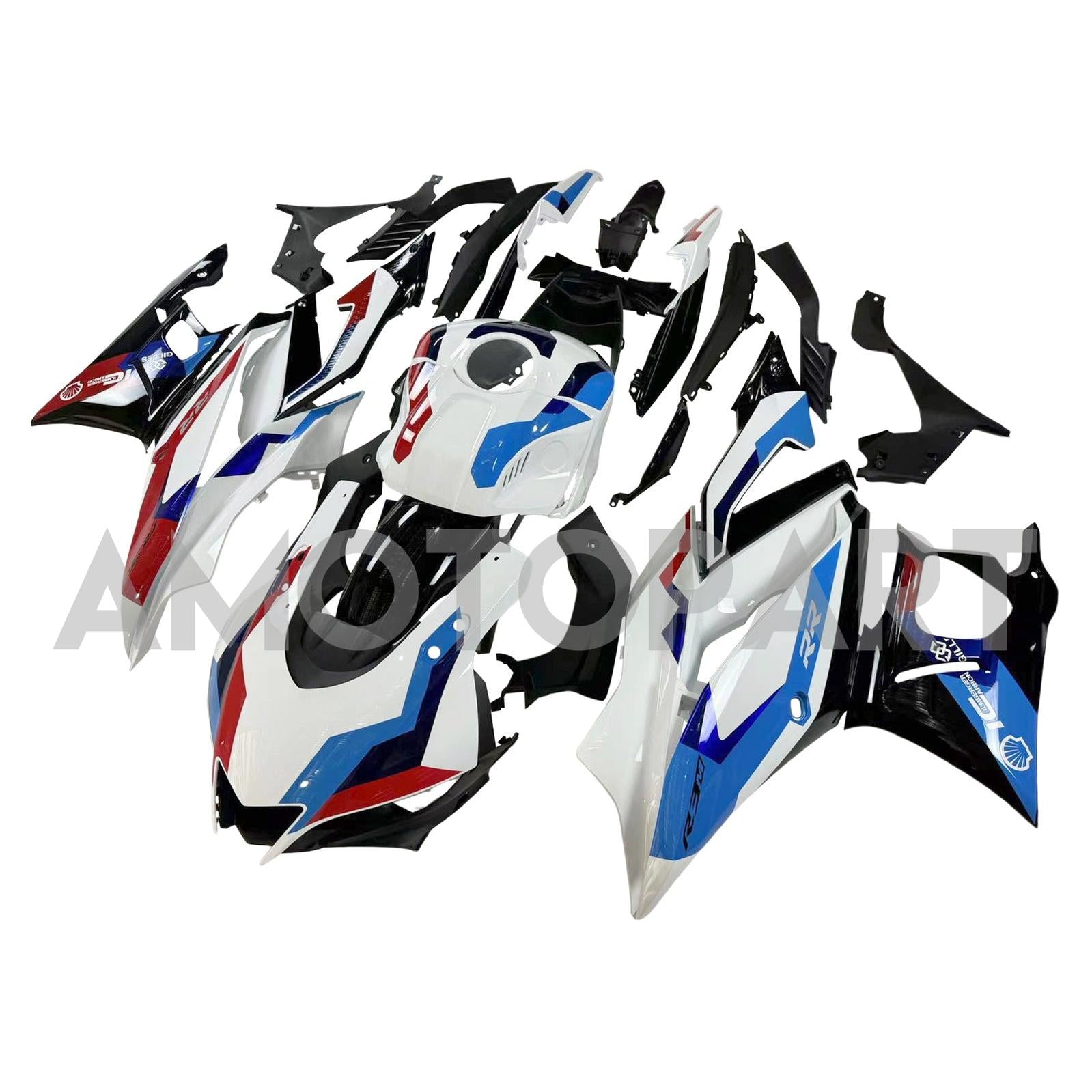 Amotopart Yamaha 2019–2021 YZF R3/YZF R25 Rot&Blaues Style2-Verkleidungskit
