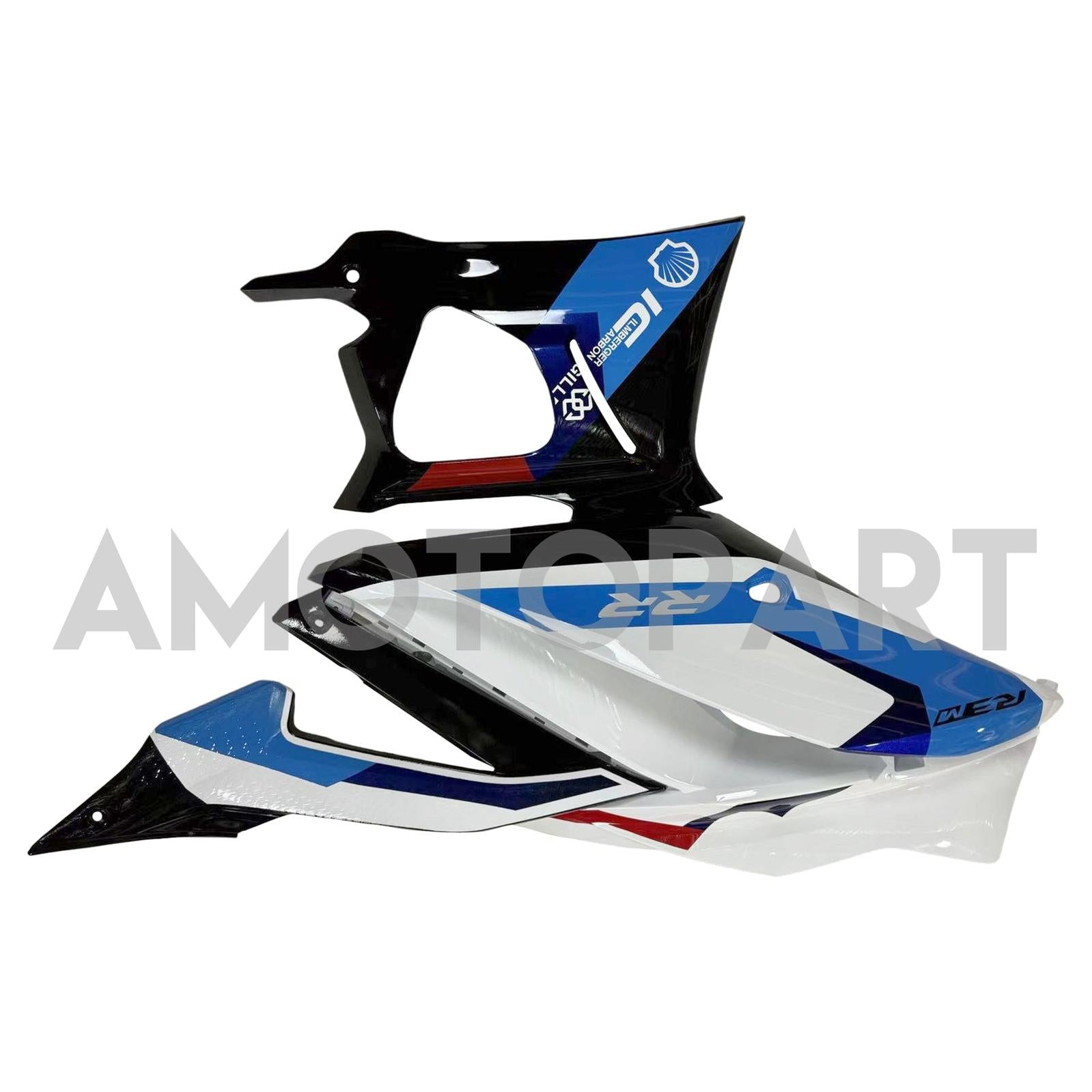 Amotopart Yamaha 2019–2021 YZF R3/YZF R25 Rot&Blaues Style2-Verkleidungskit