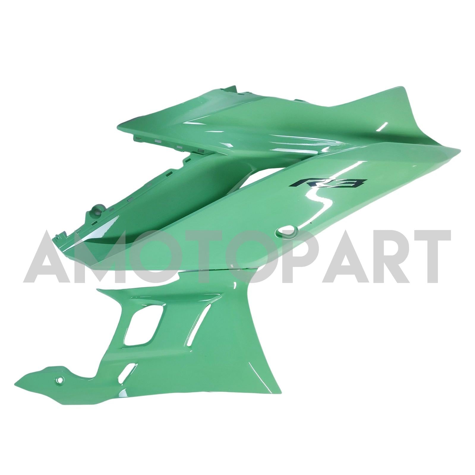 AMOTOPT 2019-2021 YAMAHA YZF-R3 R25 BLACK LIGHT GREEN Fairing Kit