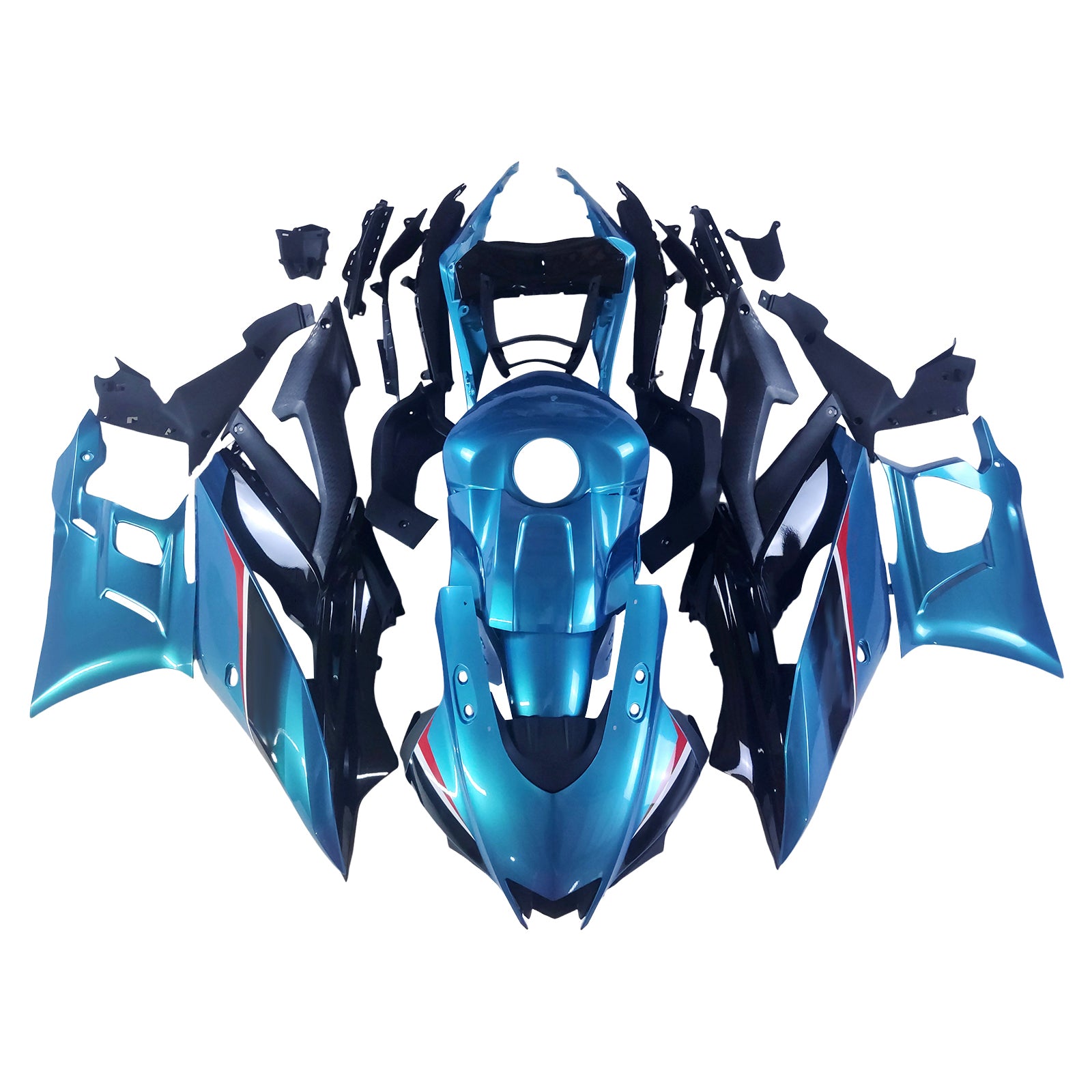 Amotopart 2019-2021 Yamaha YZF-R3 R25 Black Blue Fairing Kit