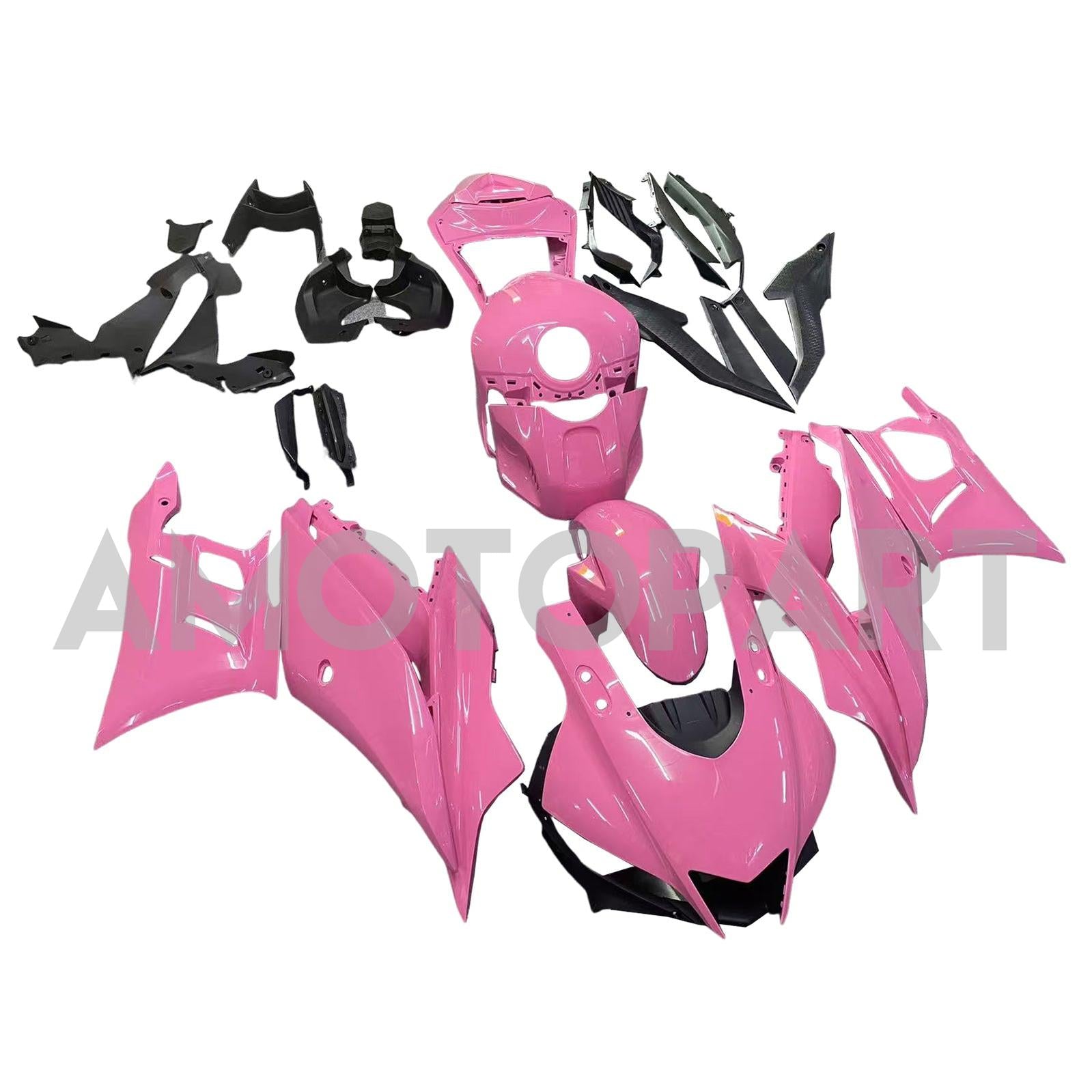 Amotopart 2019-2021 Yamaha YZF-R3 R25 Black Pink Fairing Kit