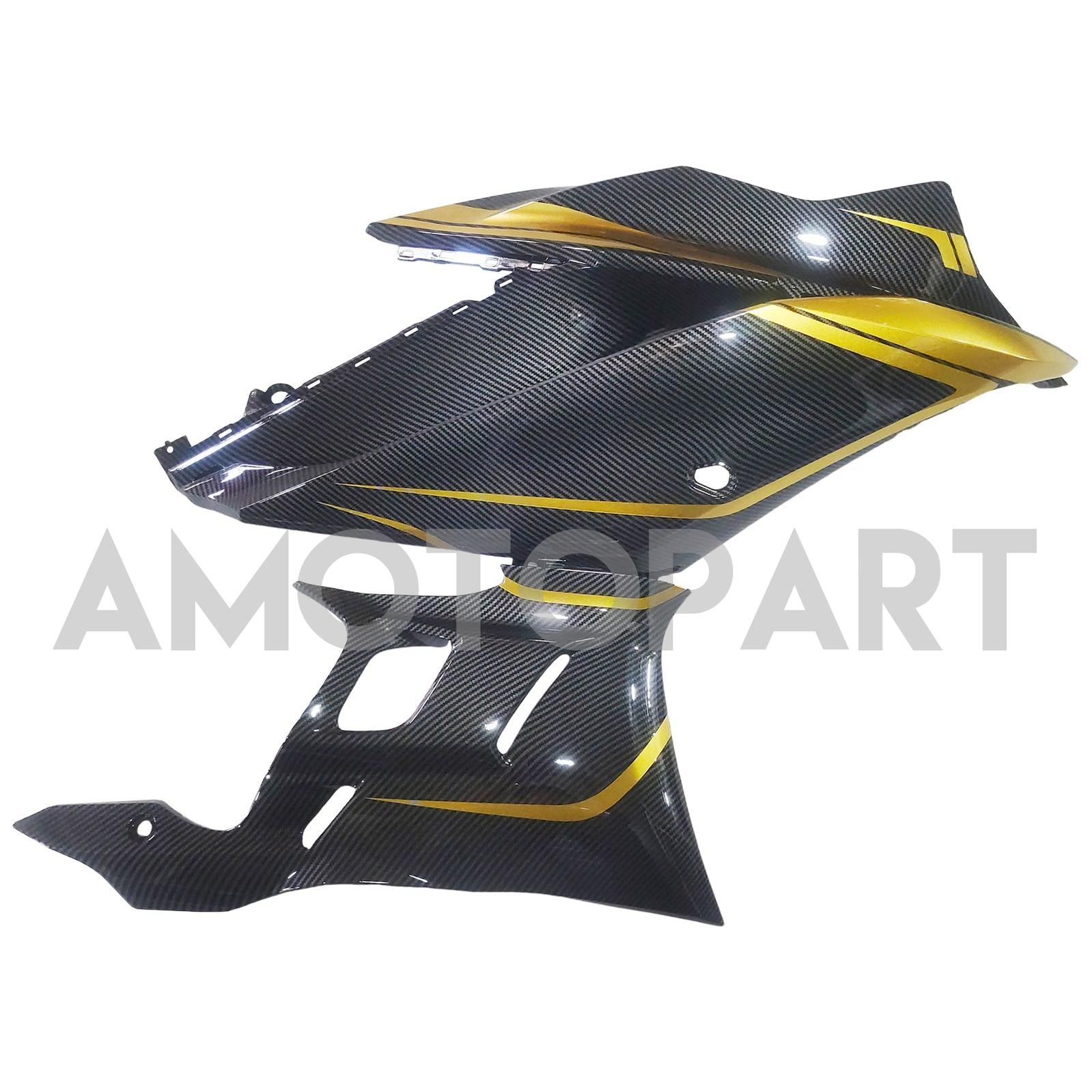 Amotopart 2019-2021 Yamaha YZF-R3 R25 Carbon Fiber Black Glod Fairing Kit