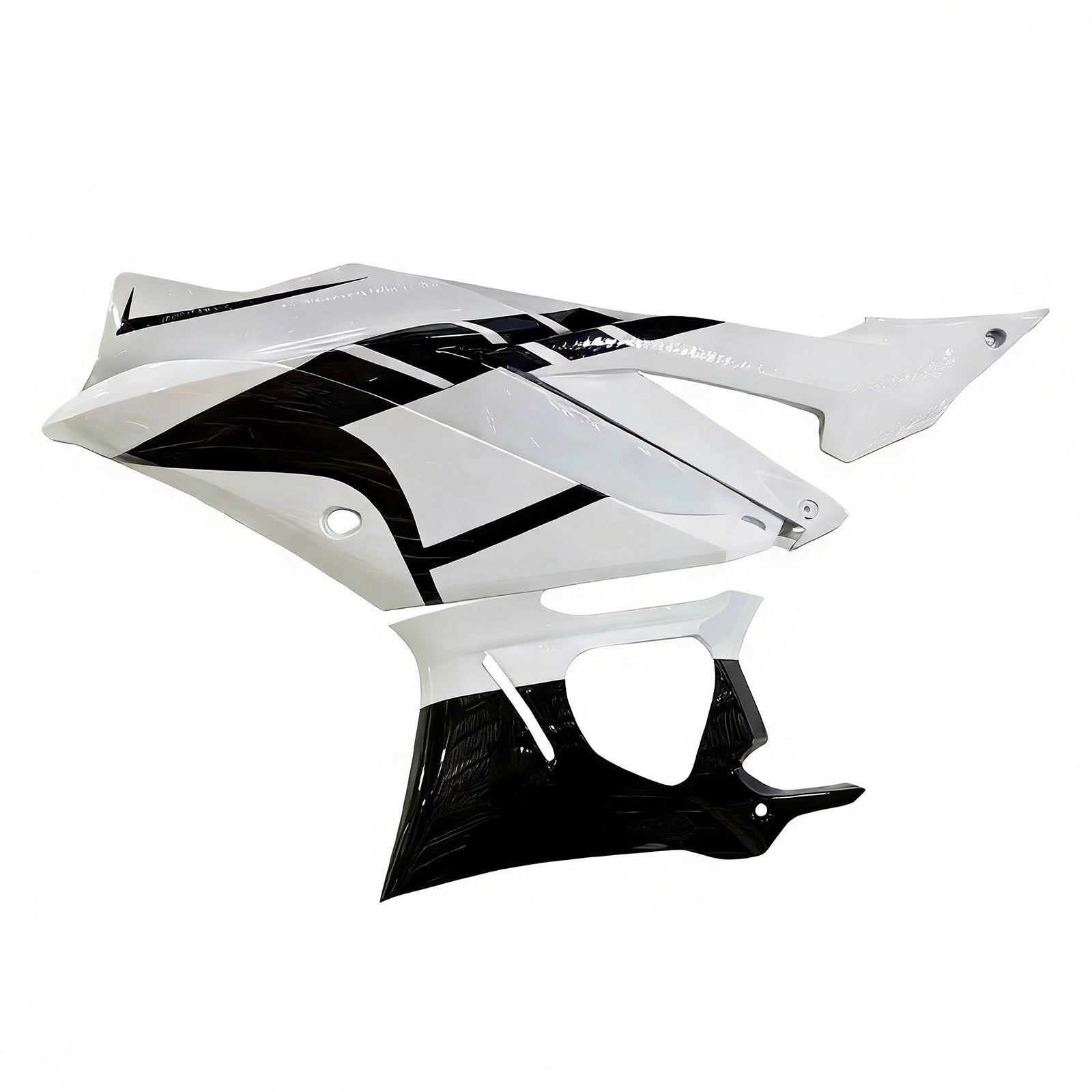Amotopart 2019-2021 YAMAHA YZF-R3 R25 Glossy Black White Fairing Kit
