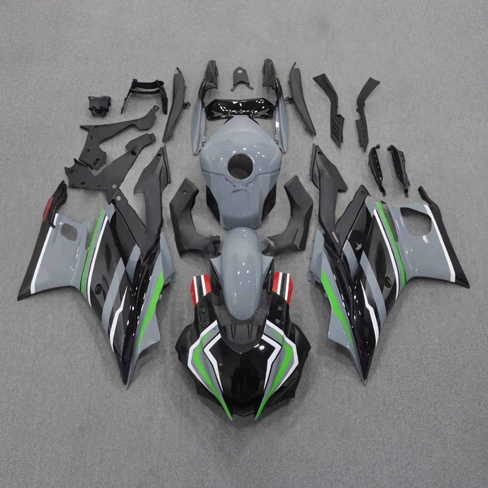Amotopart 2019-2021 Yamaha YZF-R3 R25 Black Grey Fairing Kit